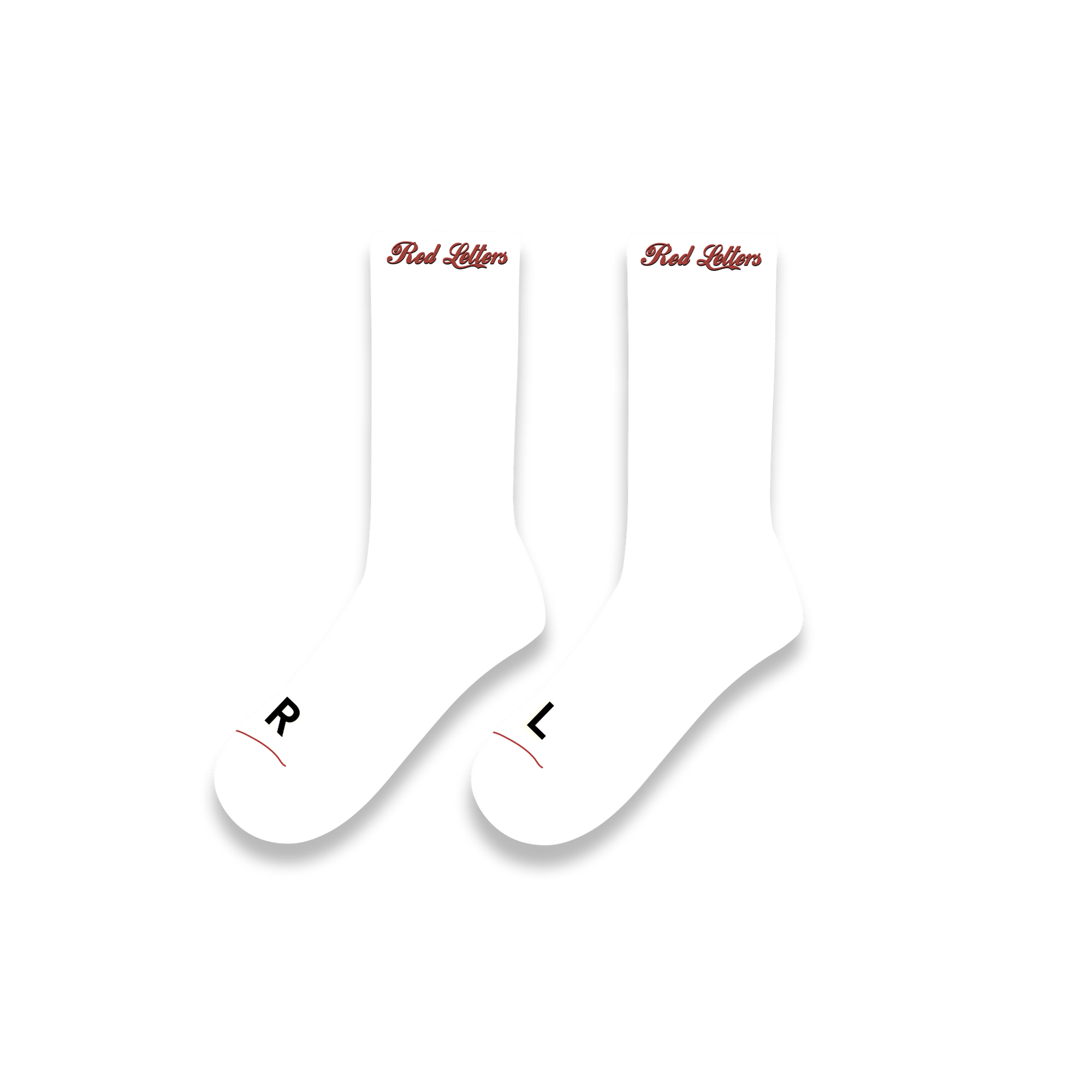 Just White Socks by Red Letters