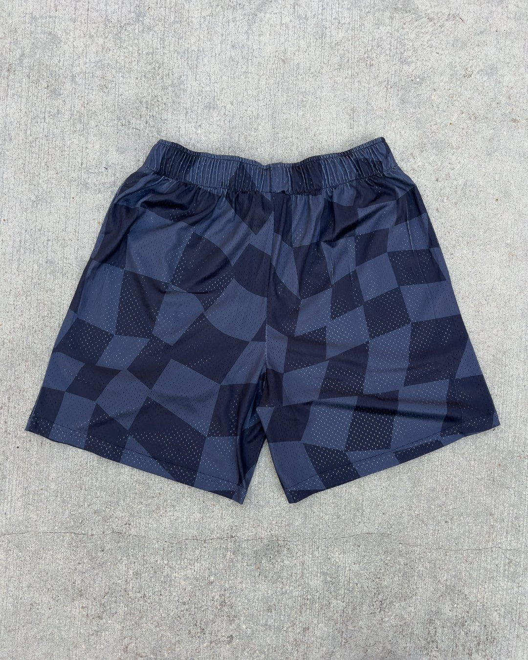Letters Mesh Shorts - Black Checkered - Red Letters