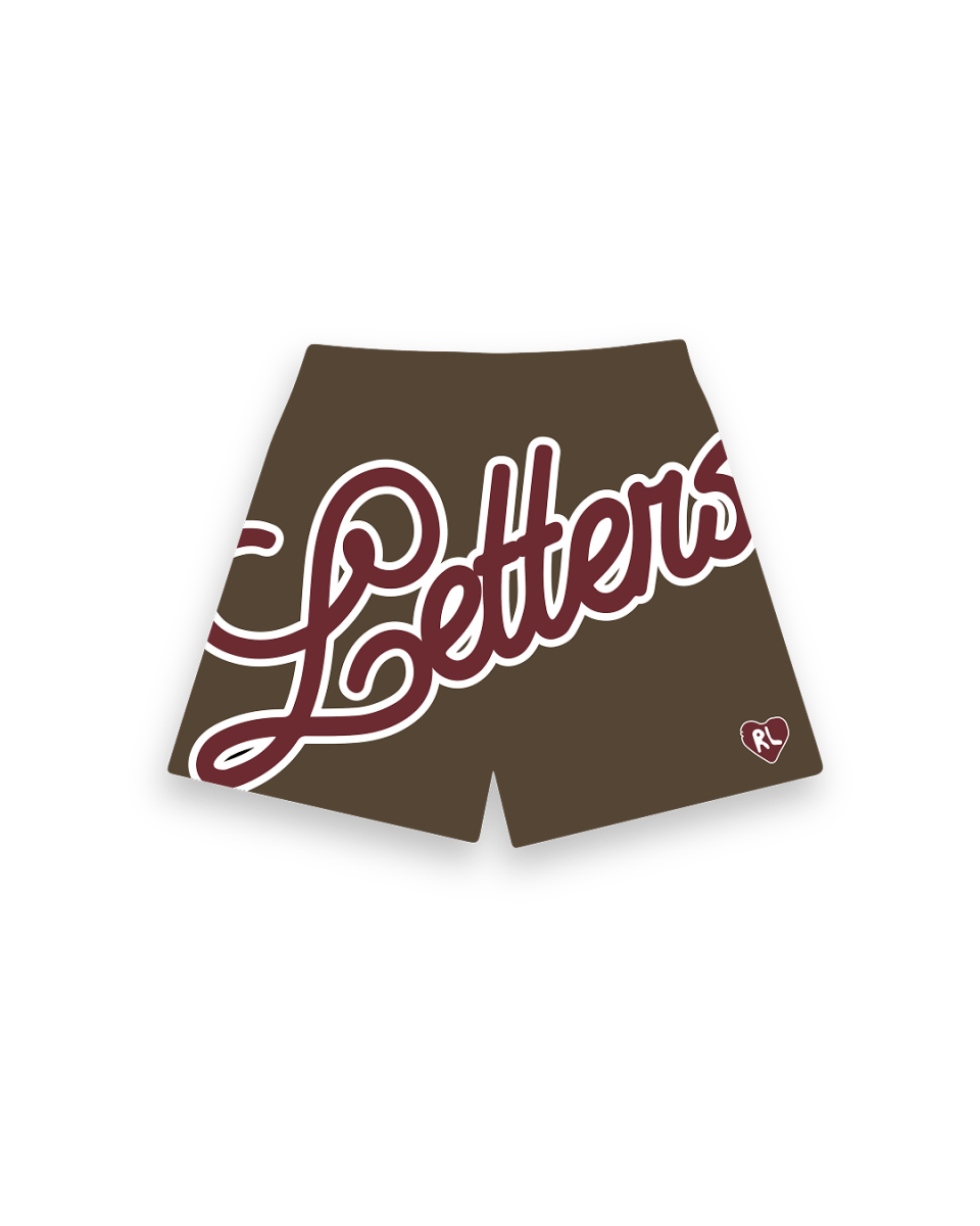 Letters Mesh Shorts - Mocha - Red Letters