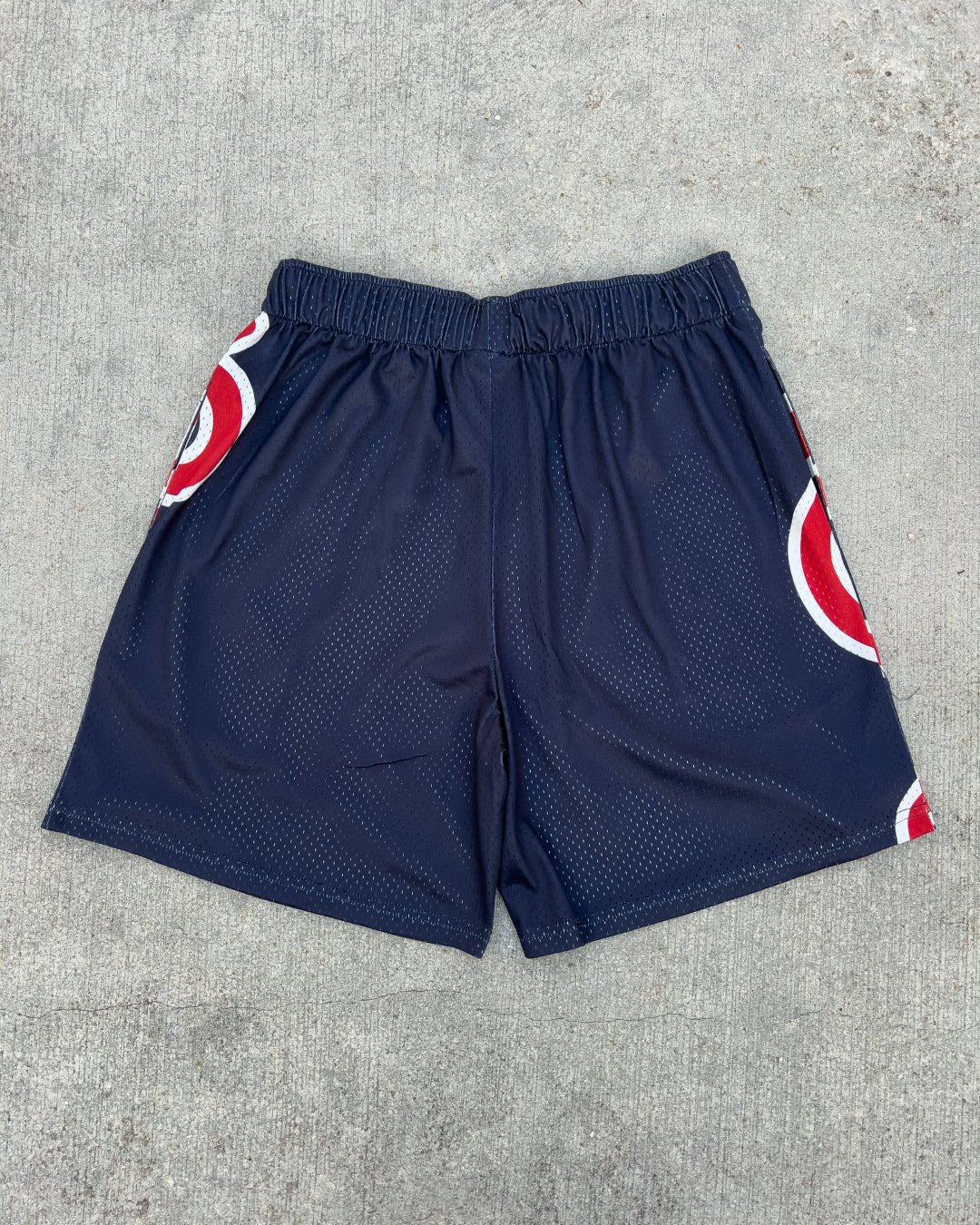 Letters Mesh Shorts - Varsity - Red Letters