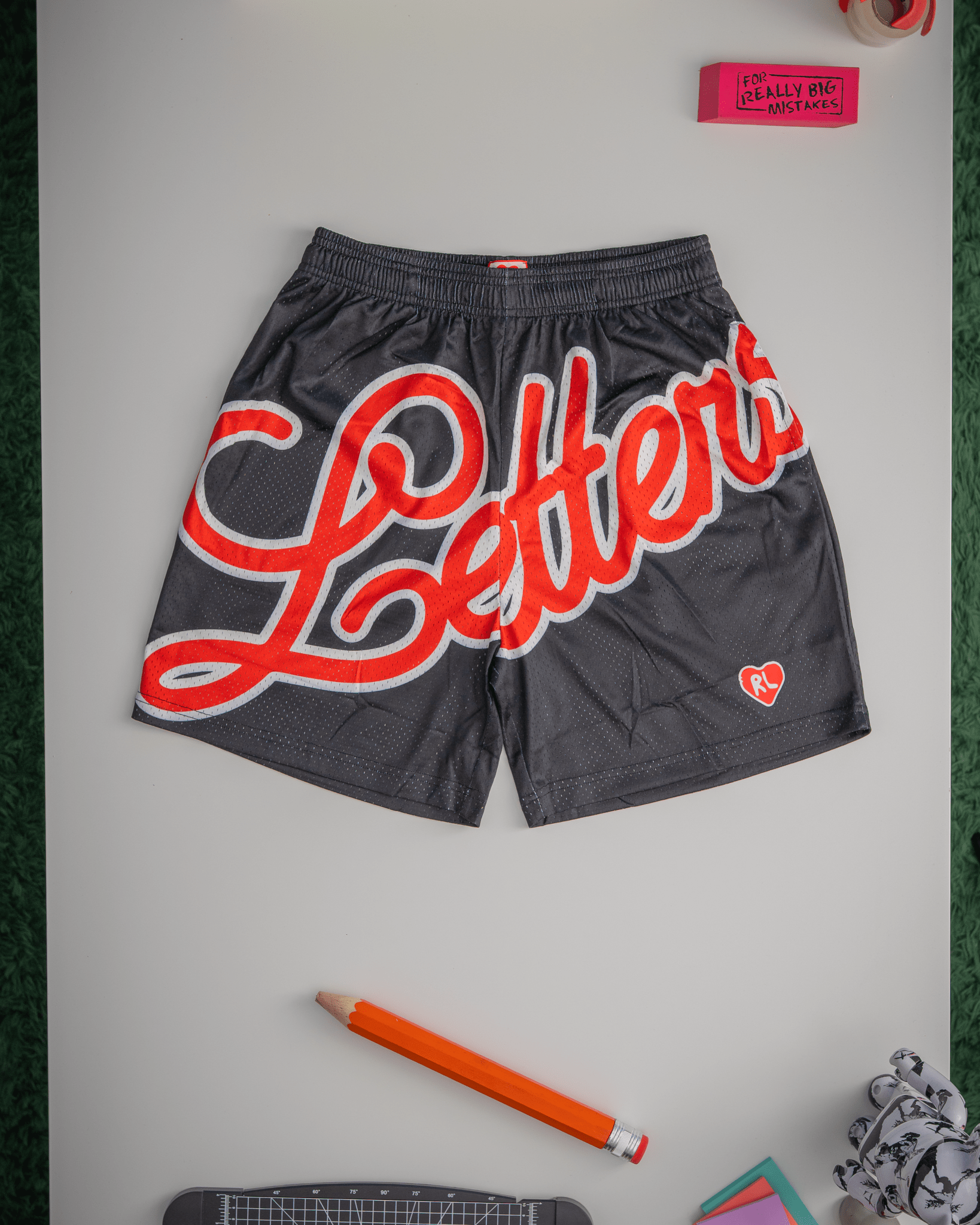 Letters Mesh Shorts - Varsity by Red Letters