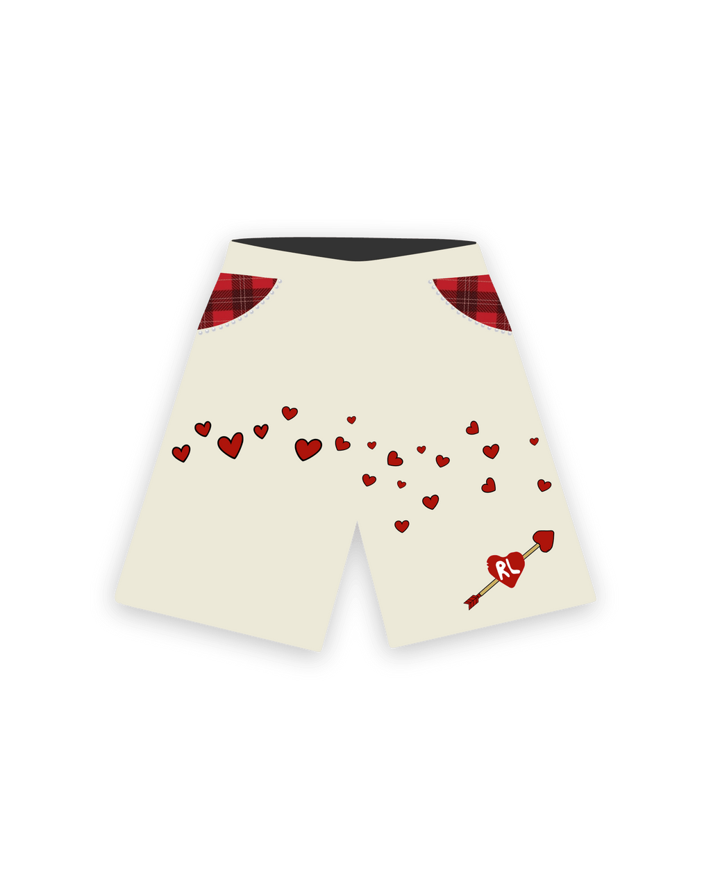 Love Letters French Terry Shorts - Red Letters