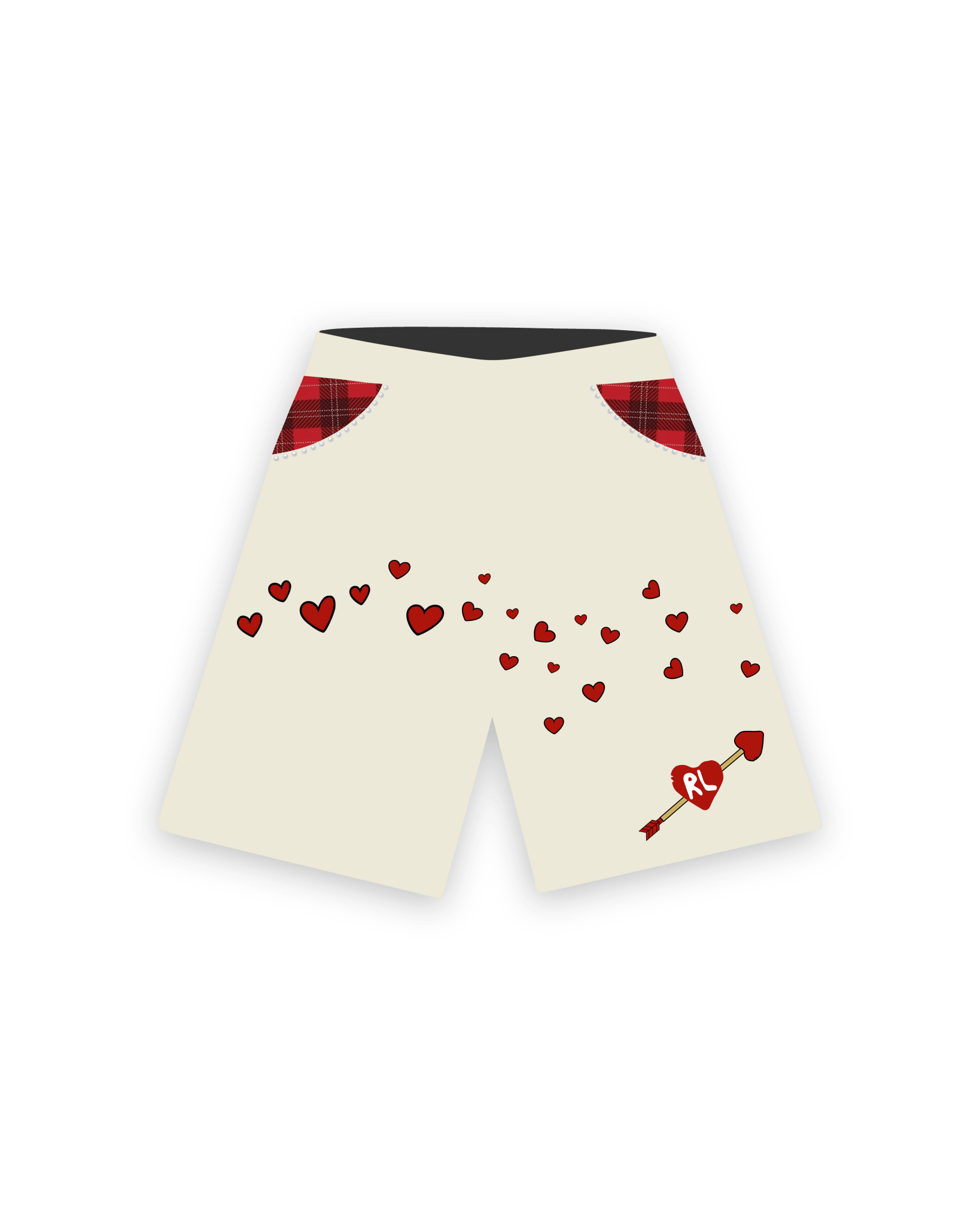 Love Letters French Terry Shorts - Red Letters