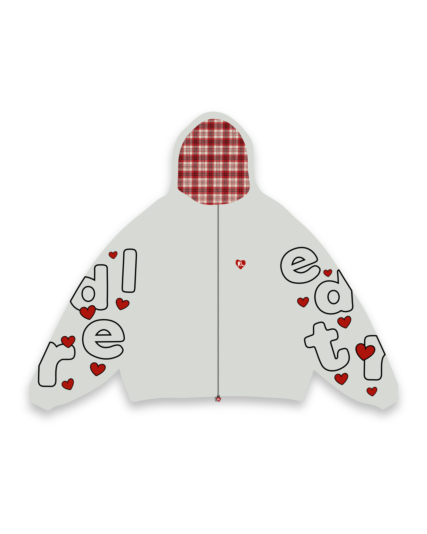 Love Letters Scattered Zip Up by Red Letters