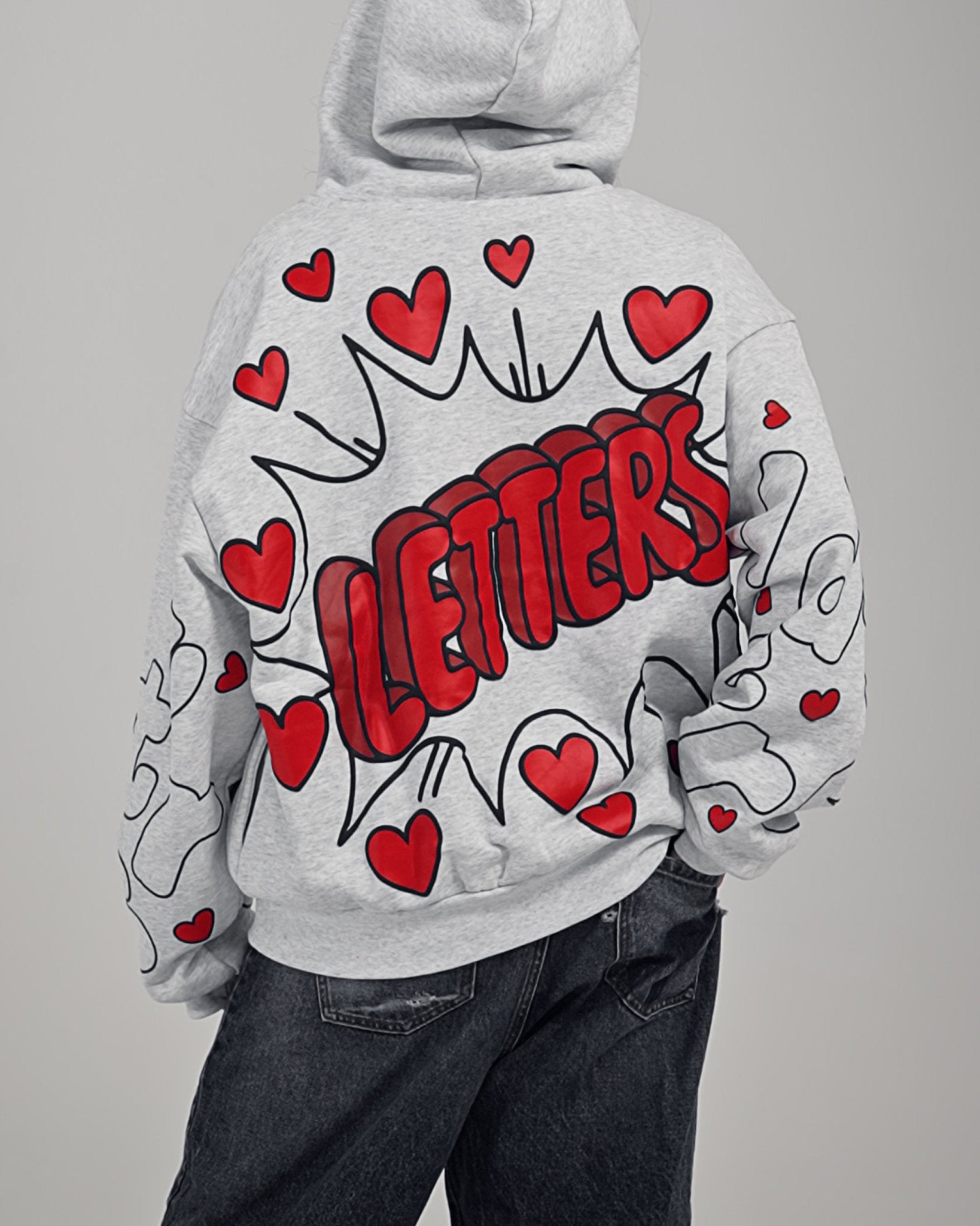 Love Letters Scattered Zip Up by Red Letters