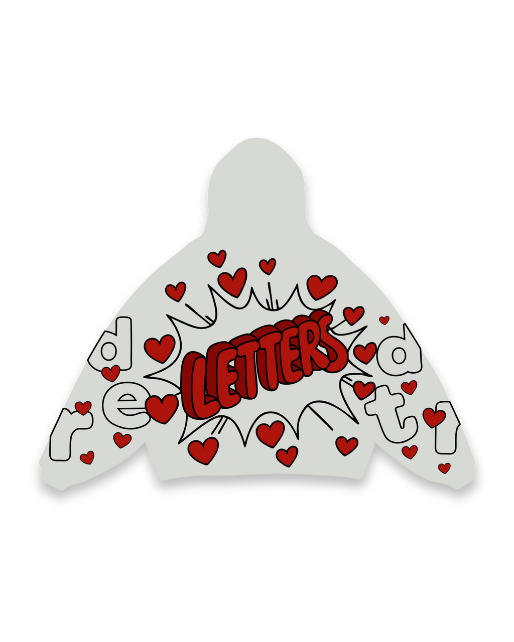 Love Letters Scattered Zip Up by Red Letters