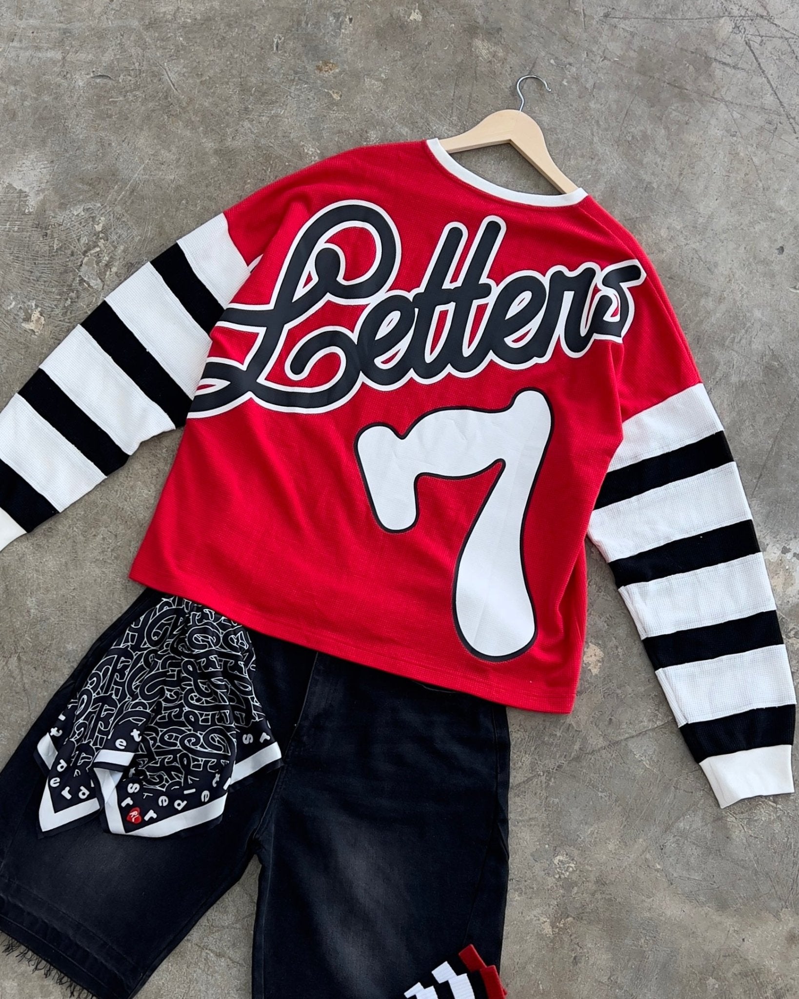 Lucky Letters Waffle Knit Shirt - Striped by Red Letters