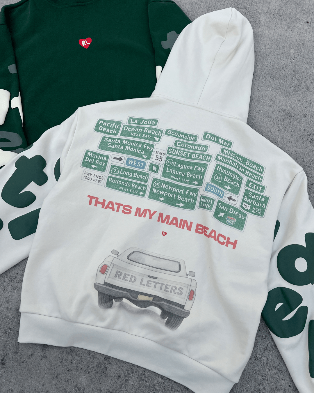 Main Beach Scattered Hoodie by Red Letters