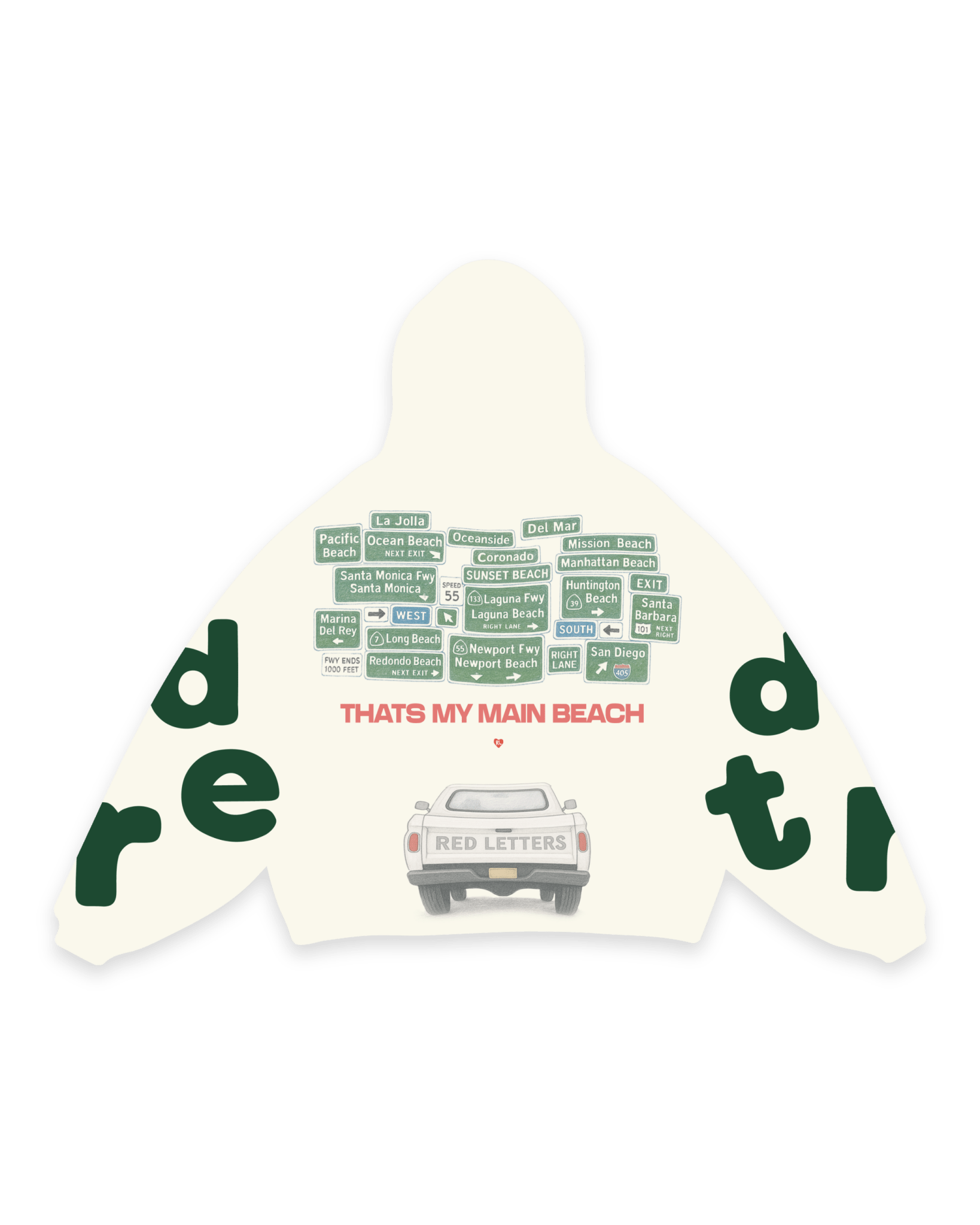Main Beach Scattered Hoodie by Red Letters