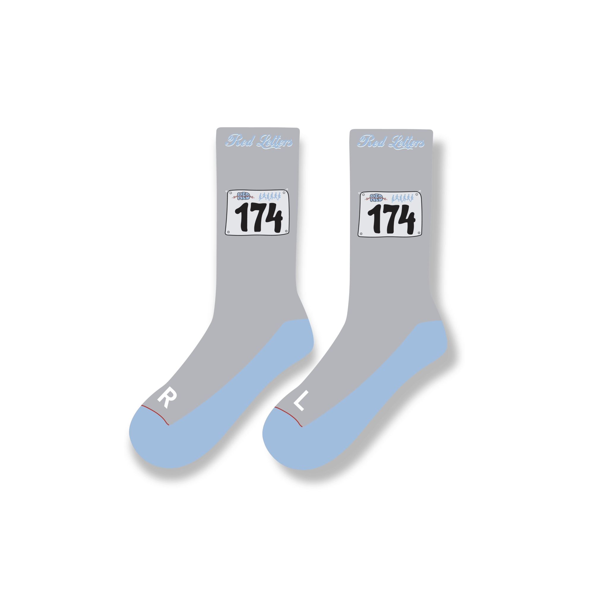 Marathon Socks - Red Letters