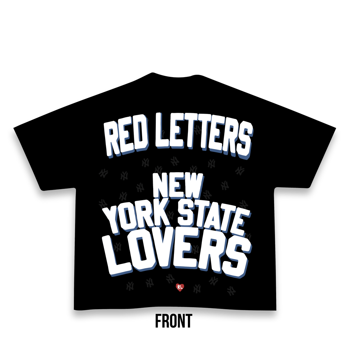 New York State Lovers Tee - Black by Red Letters