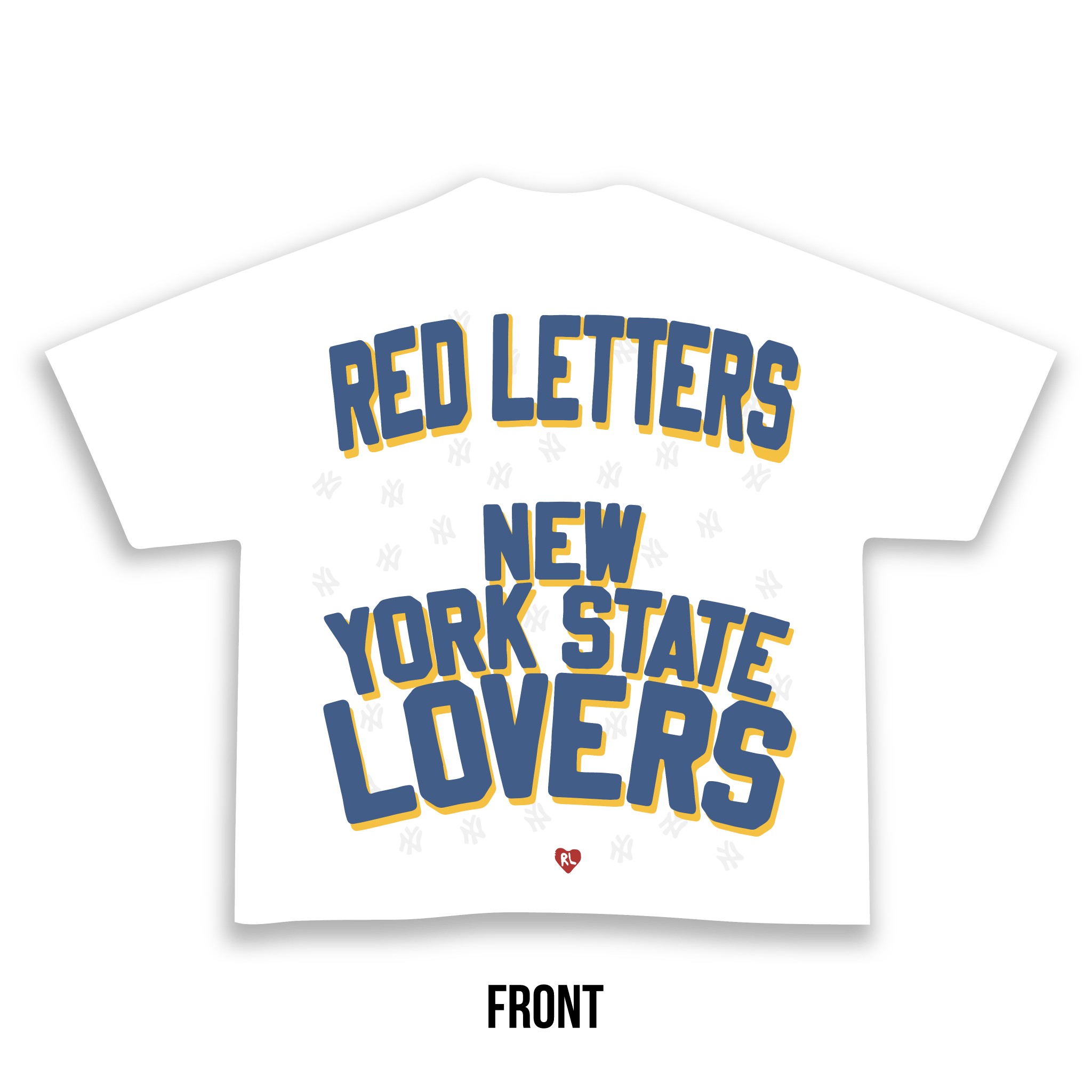 New York State Lovers Tee - White by Red Letters