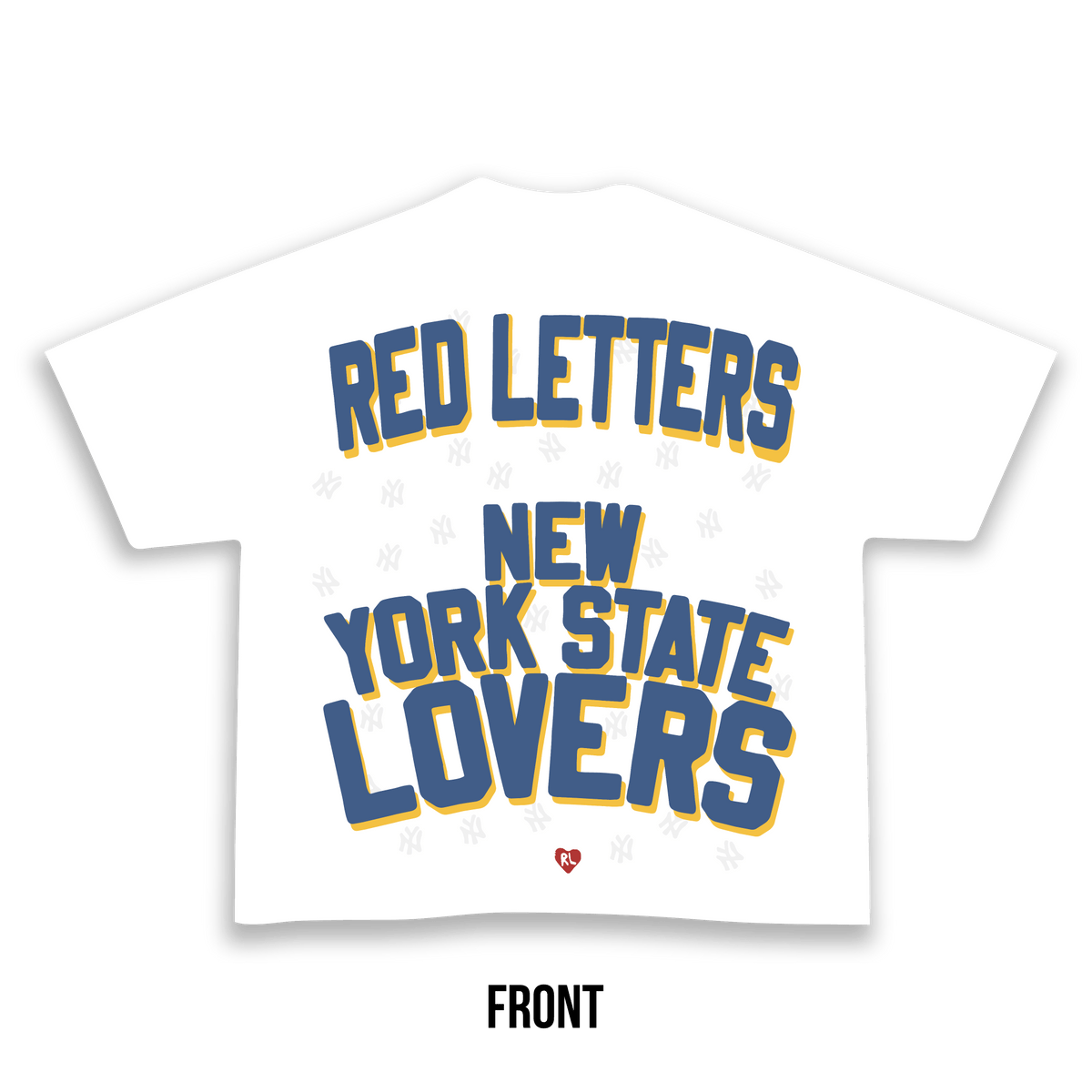 New York State Lovers Tee - White by Red Letters