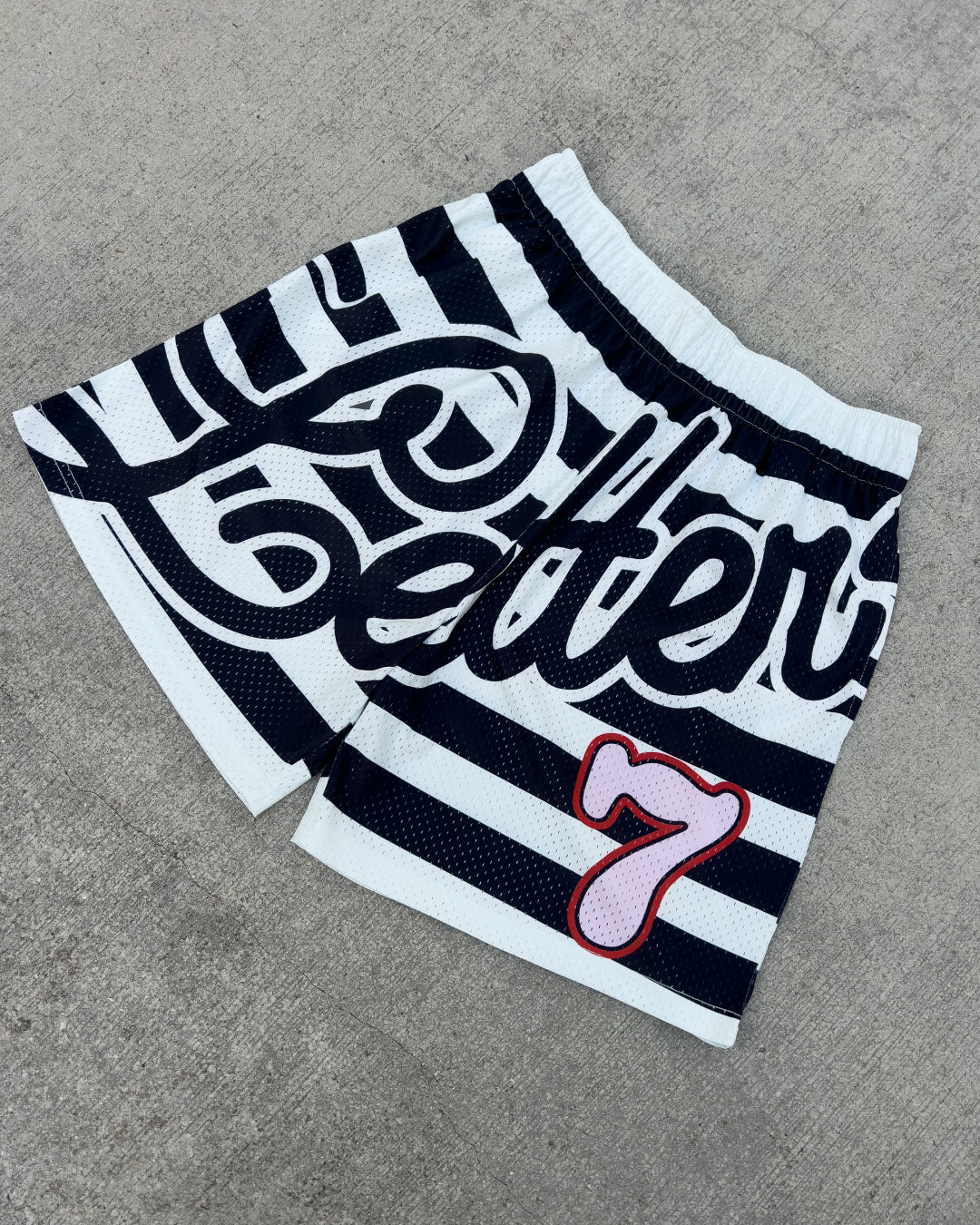 No Mimes Mesh Shorts - Red Letters