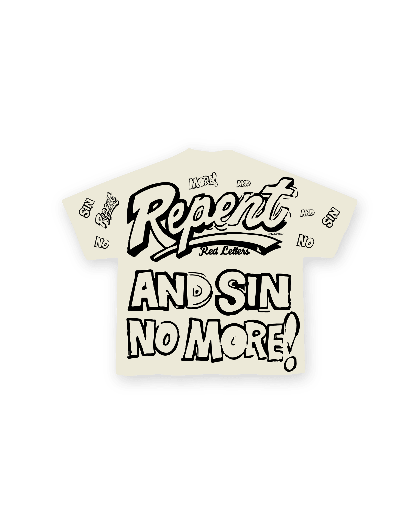 No More Sin Tee - Red Letters