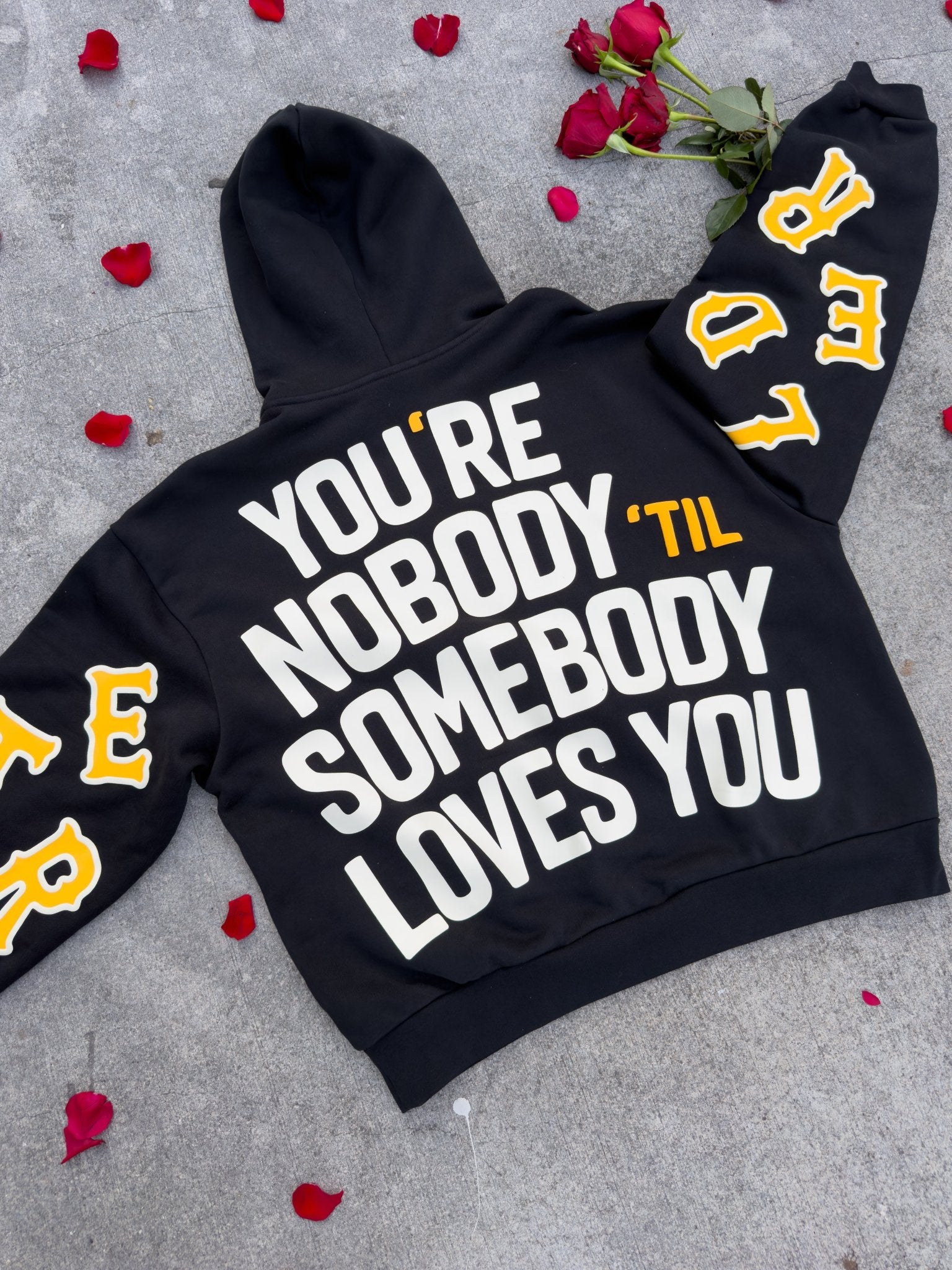 Nobody ’Til Scattered Hoodie by Red Letters