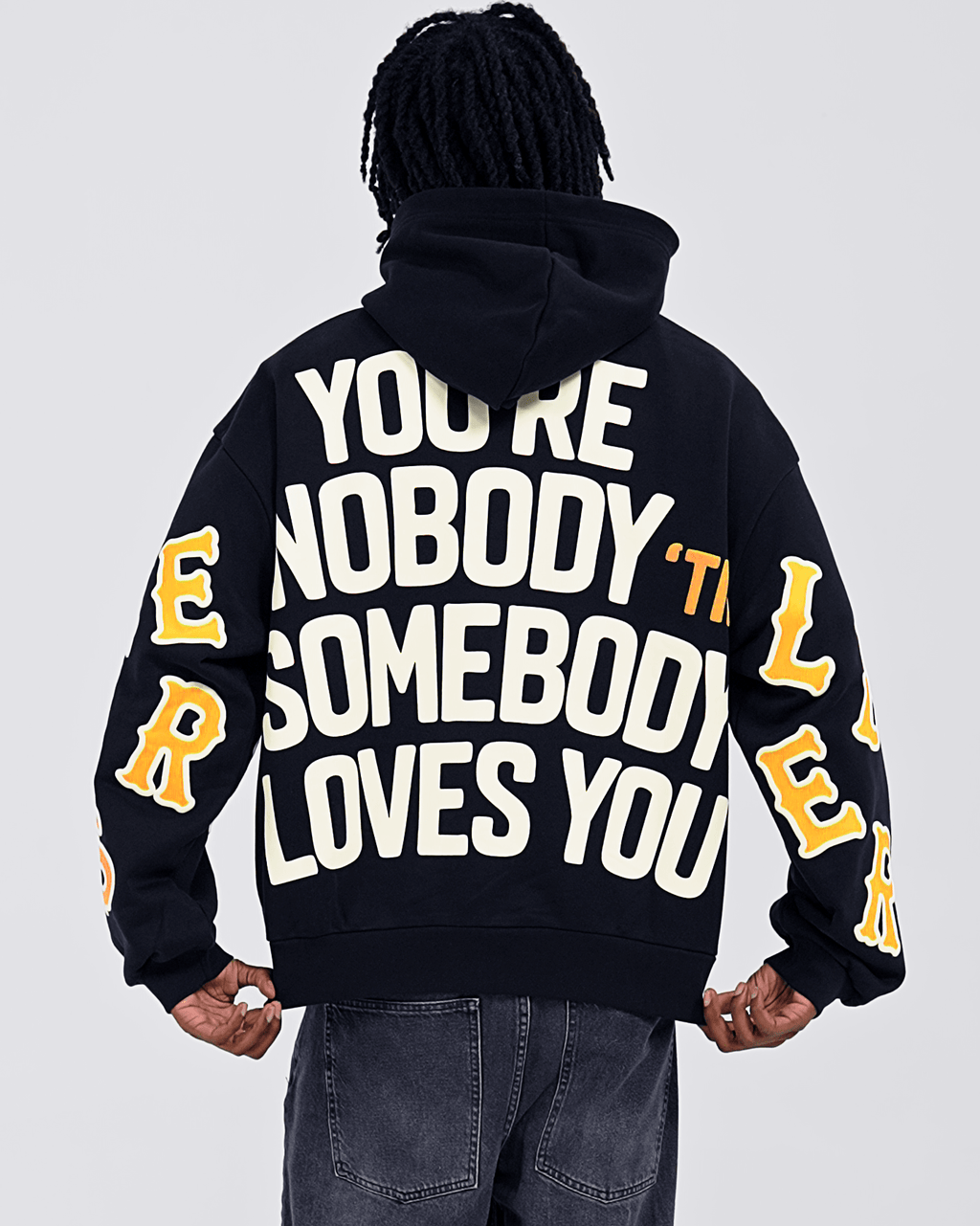 Nobody ’Til Scattered Hoodie by Red Letters