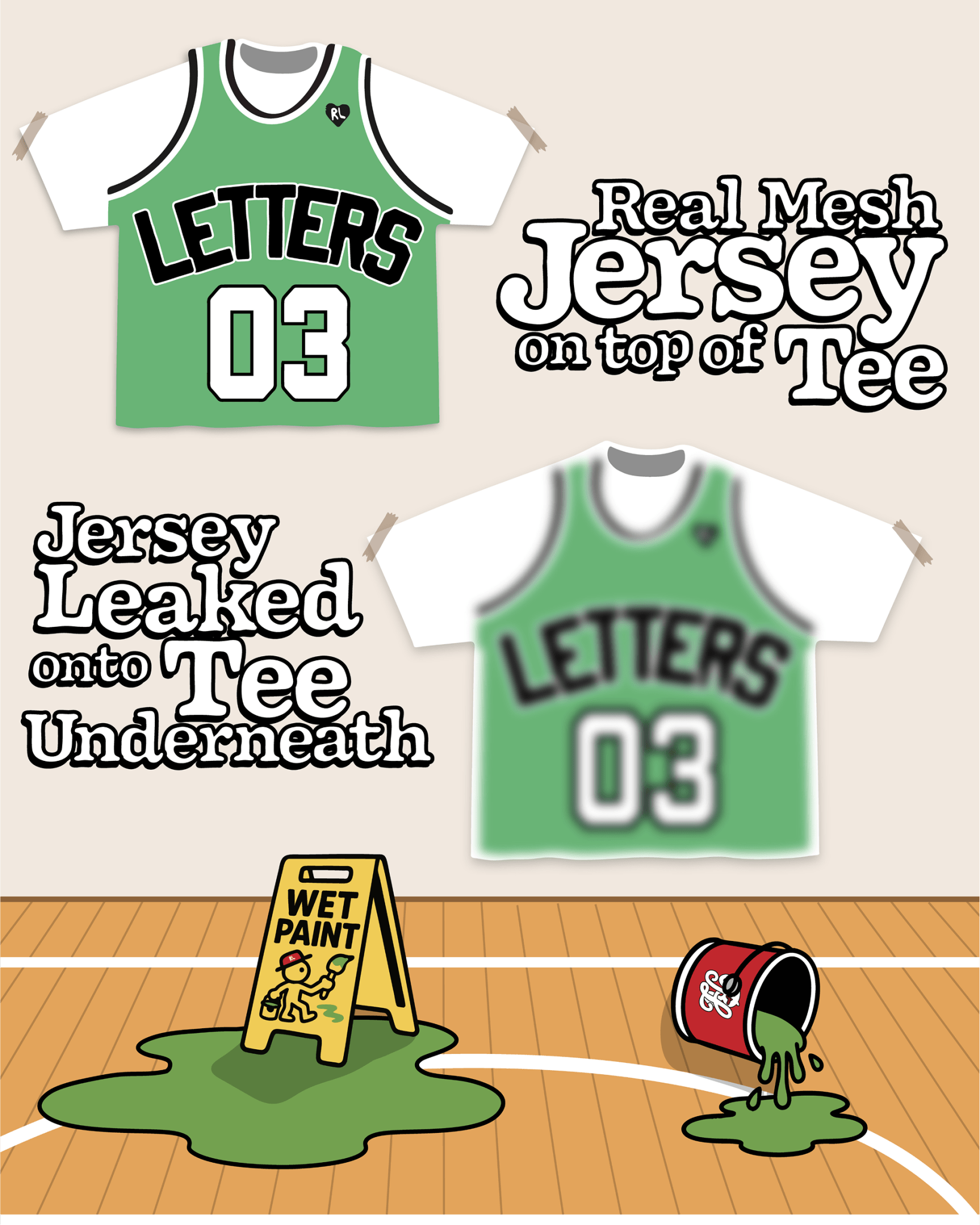 Not A Green Stained Jersey Tee by Red Letters