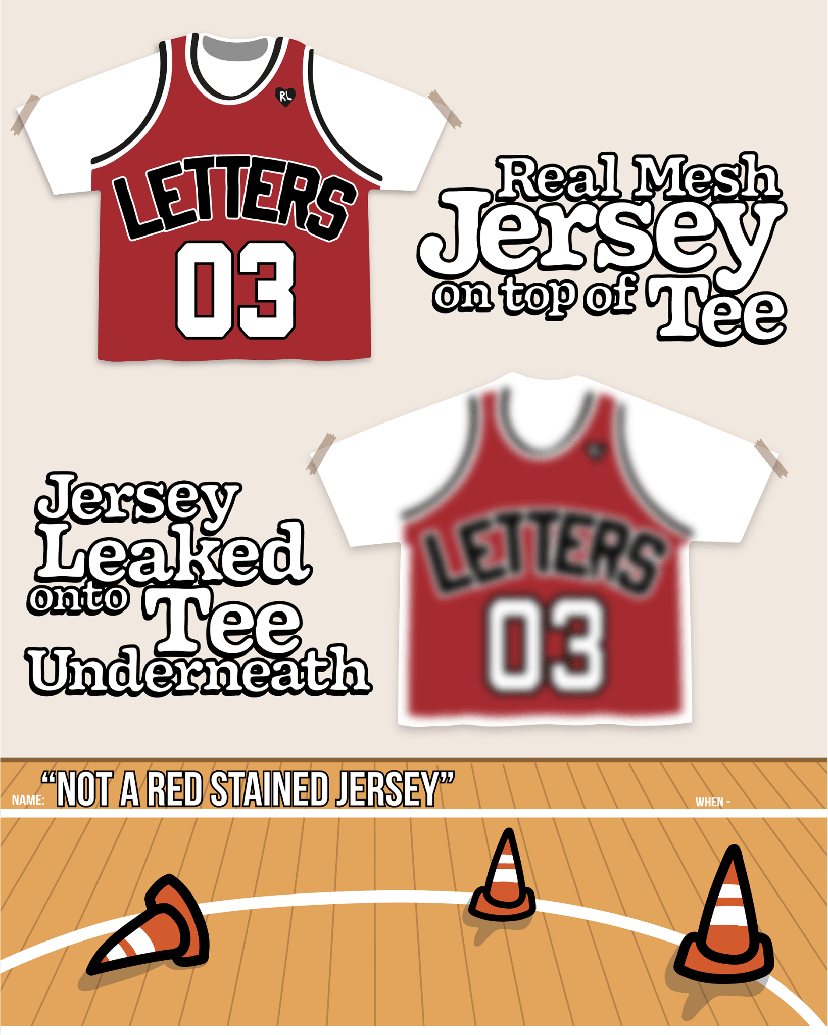 Not A Red Stained Jersey Tee by Red Letters