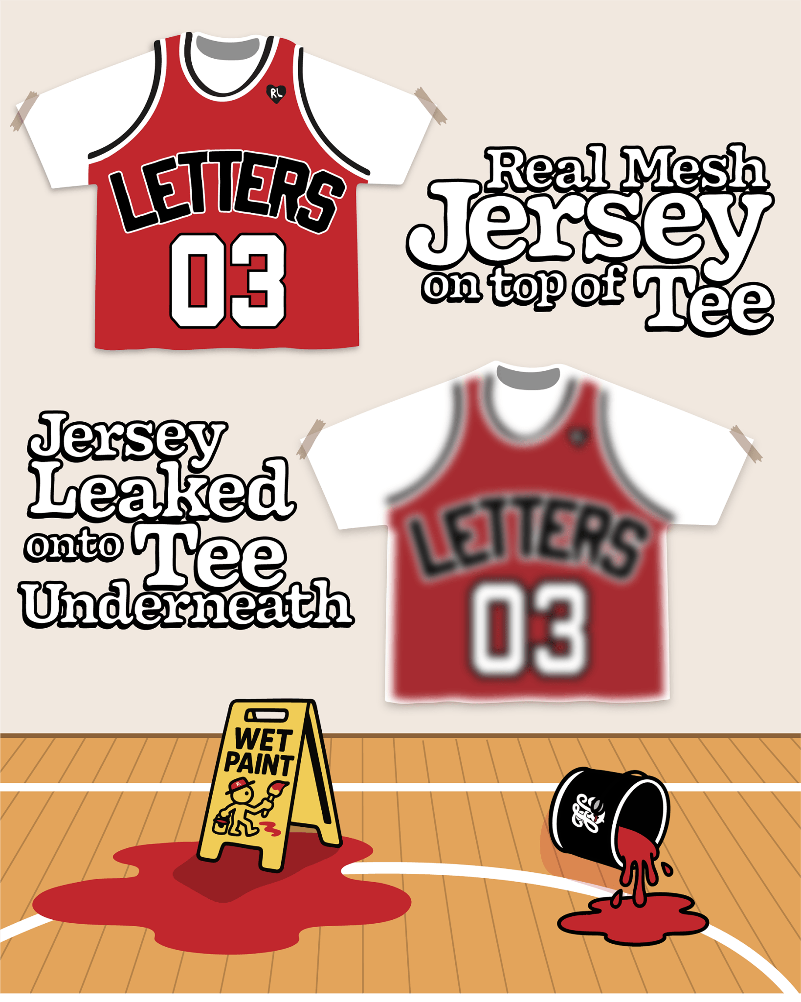 Not A Red Stained Jersey Tee by Red Letters