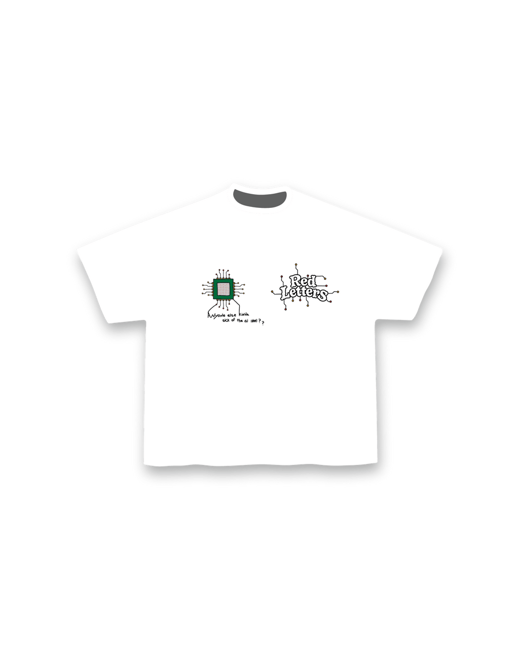 Not AI Tee - Red Letters