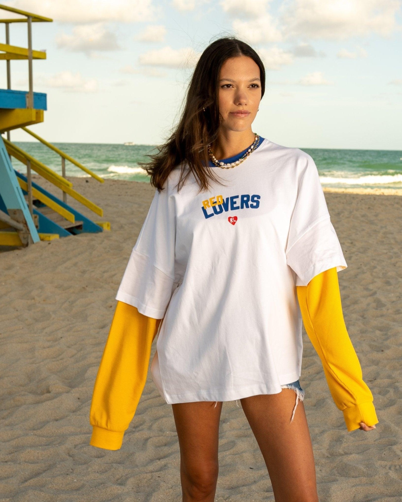 Not LA Lovers Thermal Layer Shirt - Red Letters