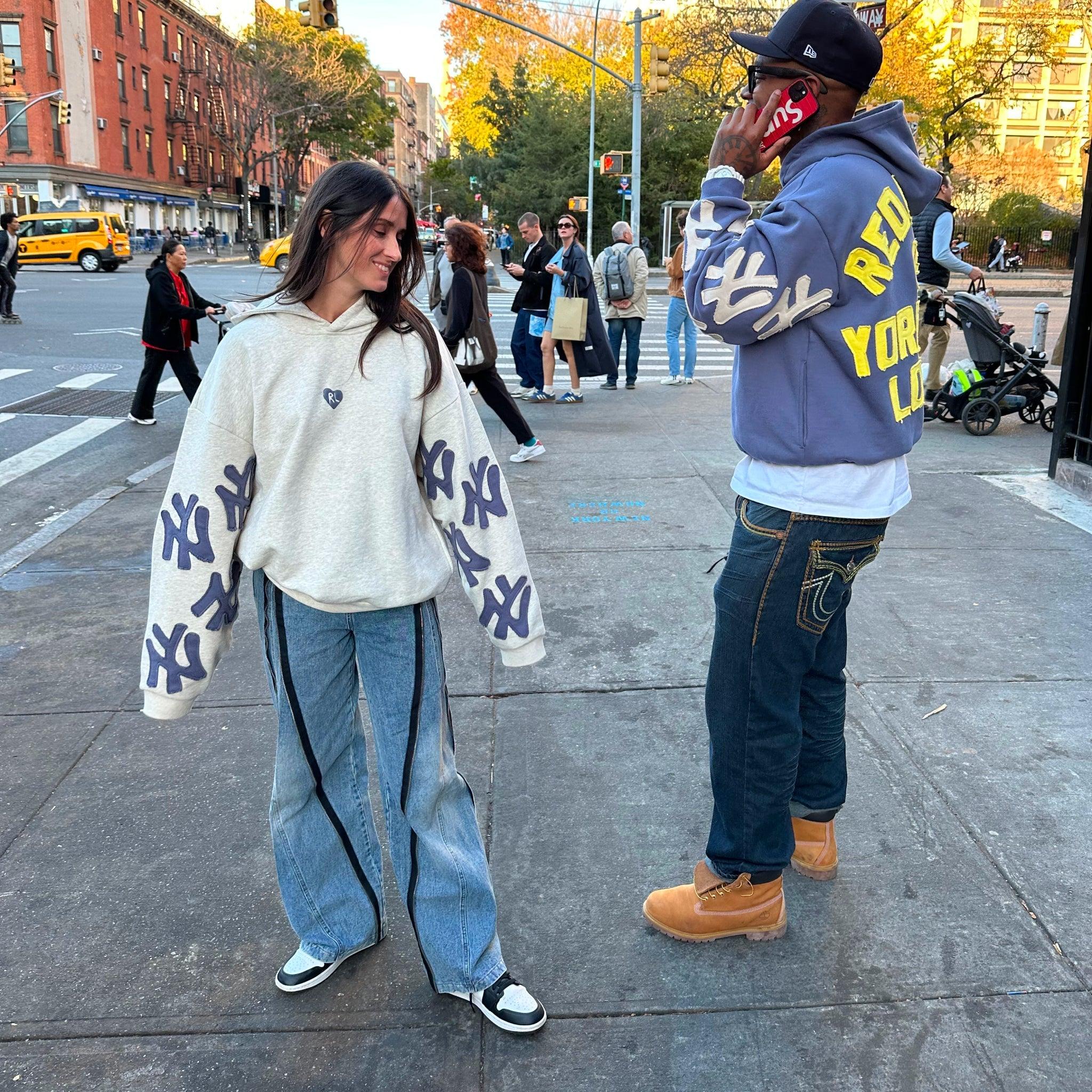 Not NY Heather Scattered Hoodie - Red Letters