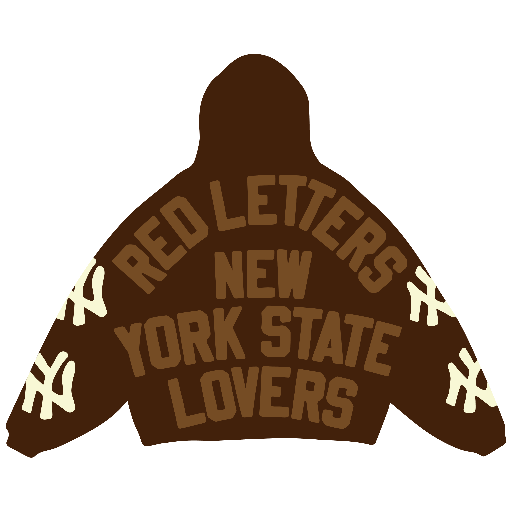 Not NY Lovers Scattered Zip Up - Brown by Red Letters