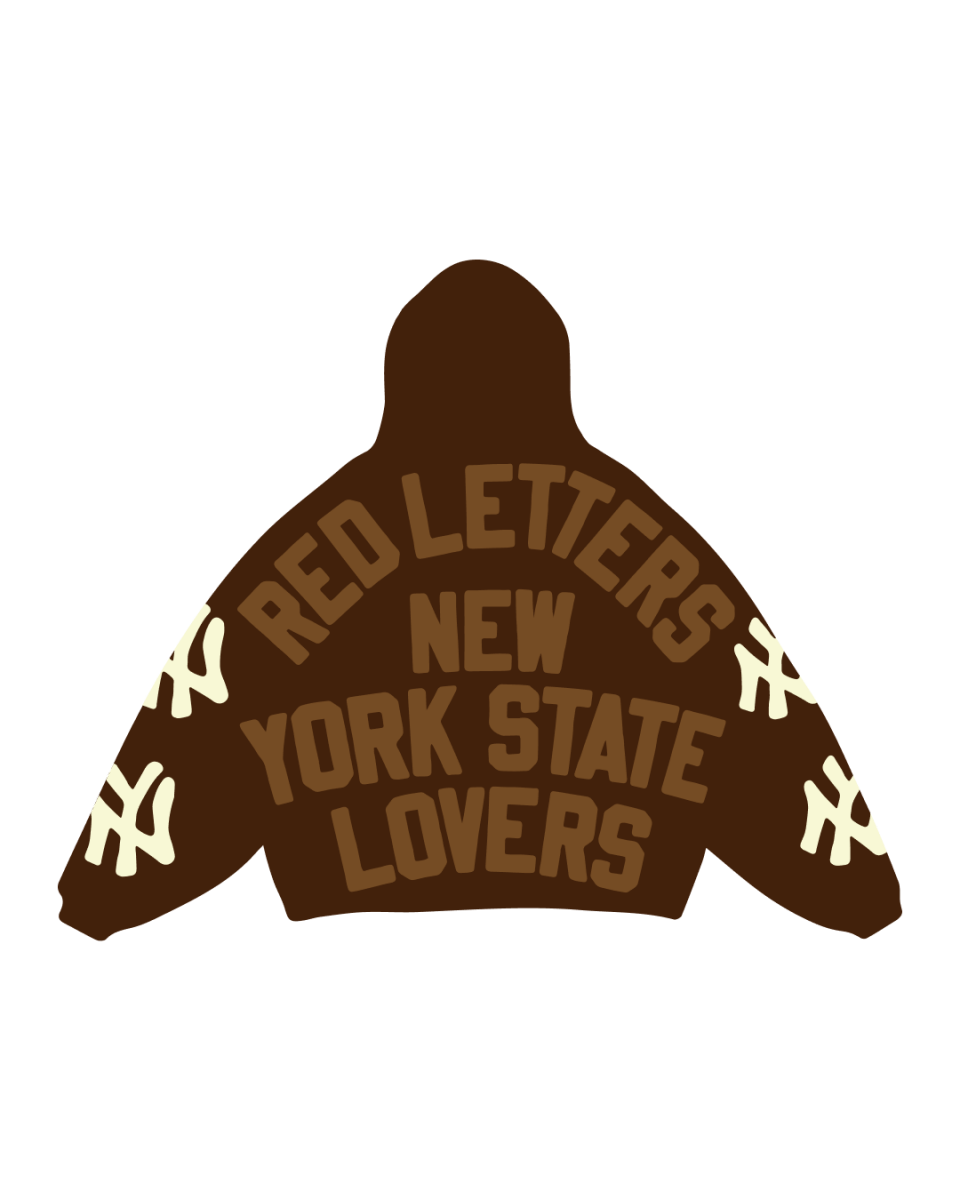 Not NY Lovers Scattered Zip Up - Brown - Red Letters