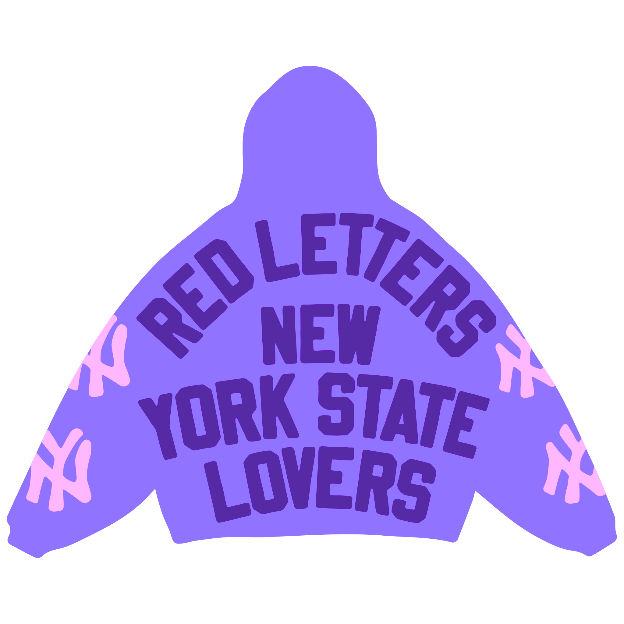 Not NY Lovers Scattered Zip Up - Purple by Red Letters