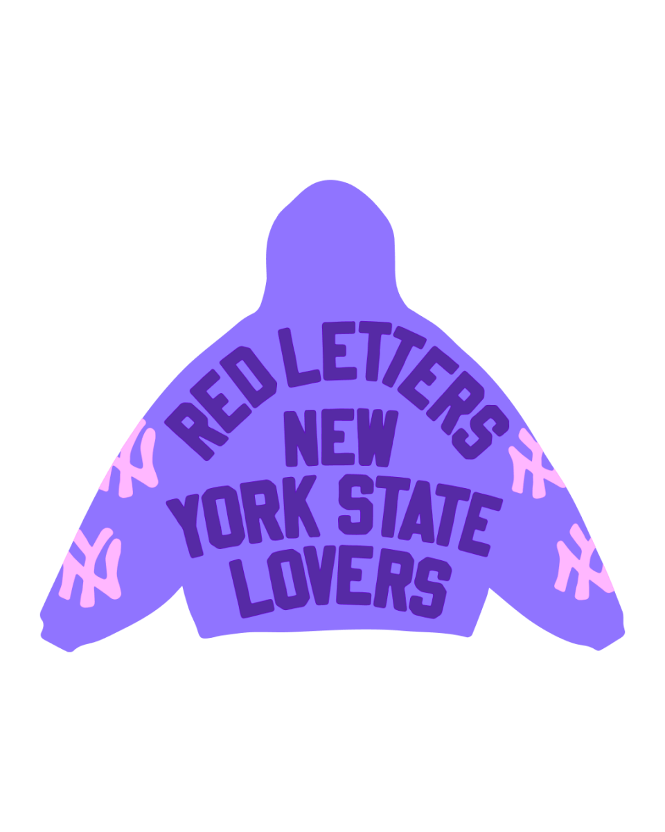Not NY Lovers Scattered Zip Up - Purple - Red Letters