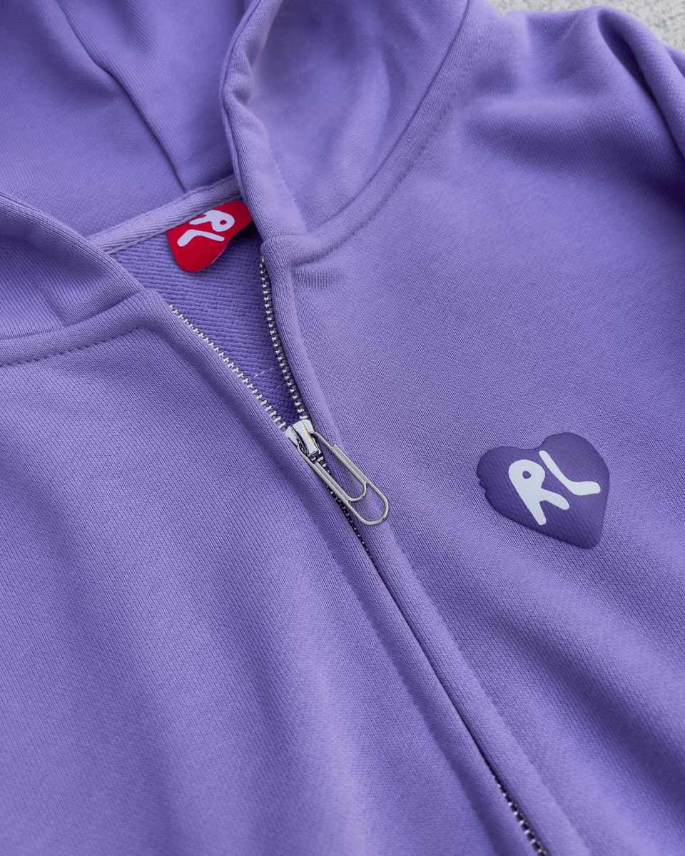 Not NY Lovers Scattered Zip Up - Purple - Red Letters