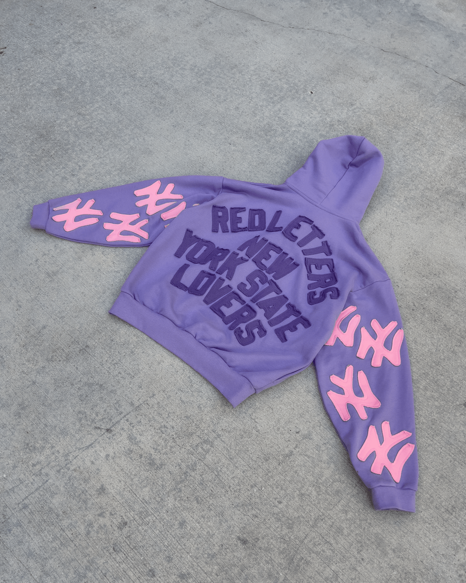 Not NY Lovers Scattered Zip Up - Purple - Red Letters