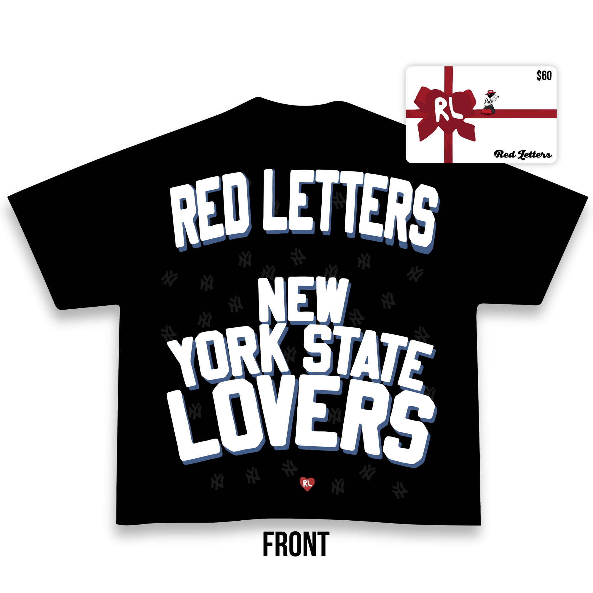 NY State Lovers Tee (Black) + $60 Gift Card by Red Letters