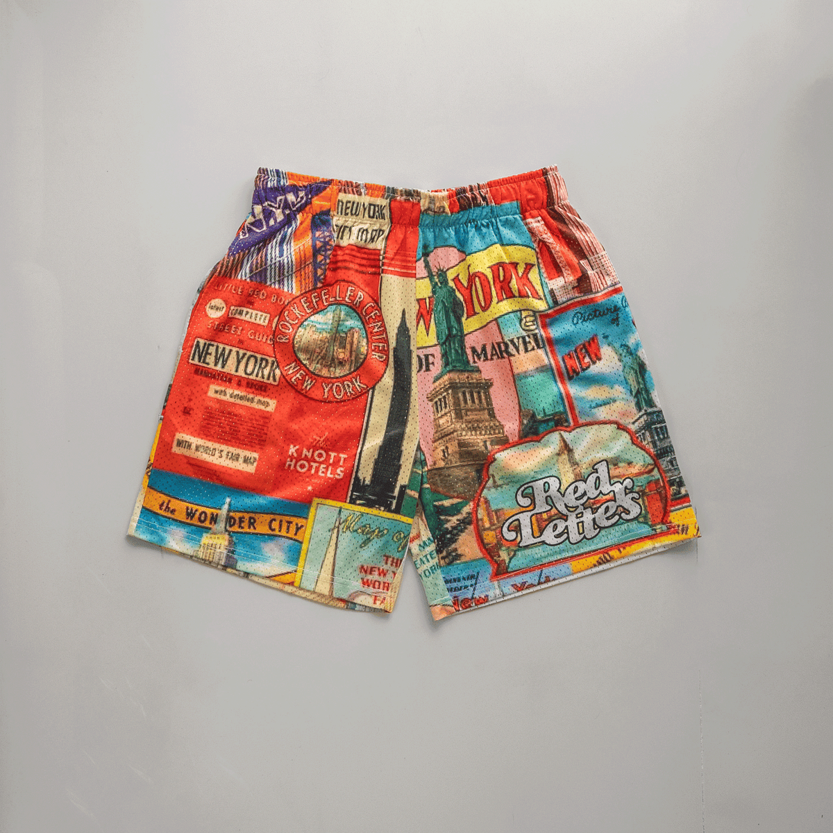 NYC Poster Mesh Shorts - RED LETTERS