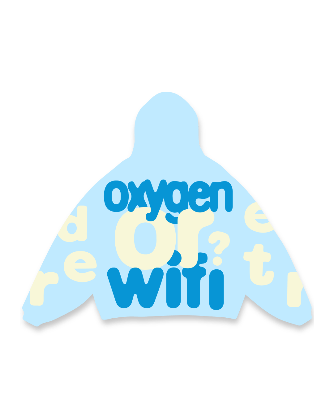 Oxygen or Wifi Scattered Hoodie - Red Letters