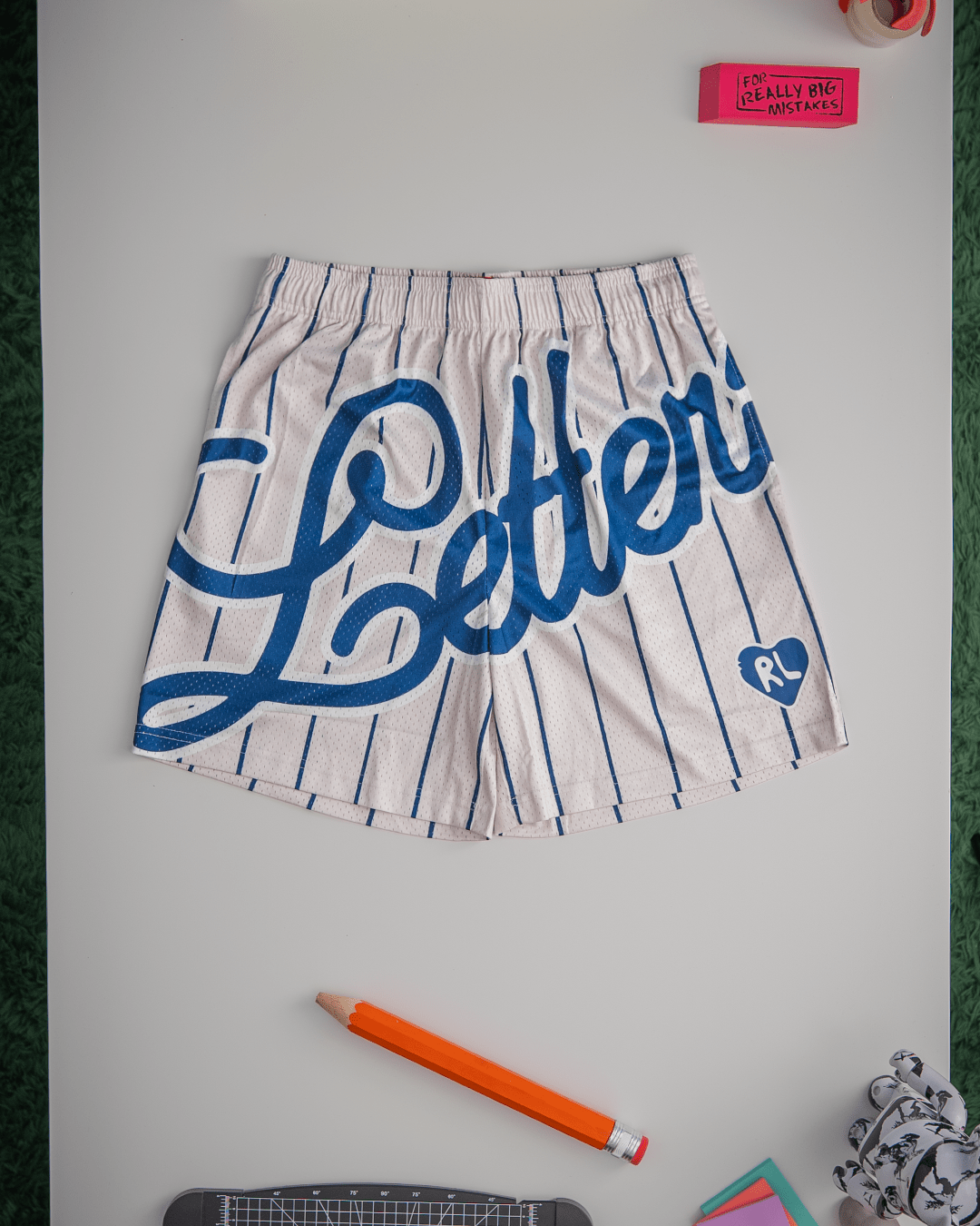 Pin Letters Mesh Shorts by Red Letters