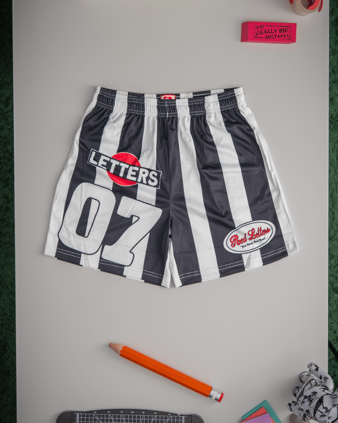 Race Stripes Mesh Shorts by Red Letters