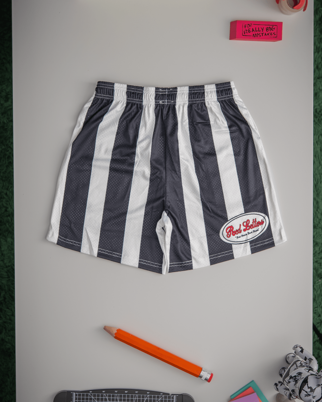 Race Stripes Mesh Shorts by Red Letters