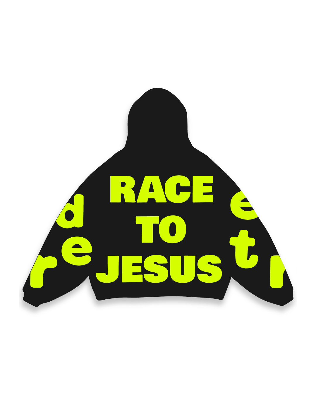 Race To Jesus Scattered Hoodie - Red Letters