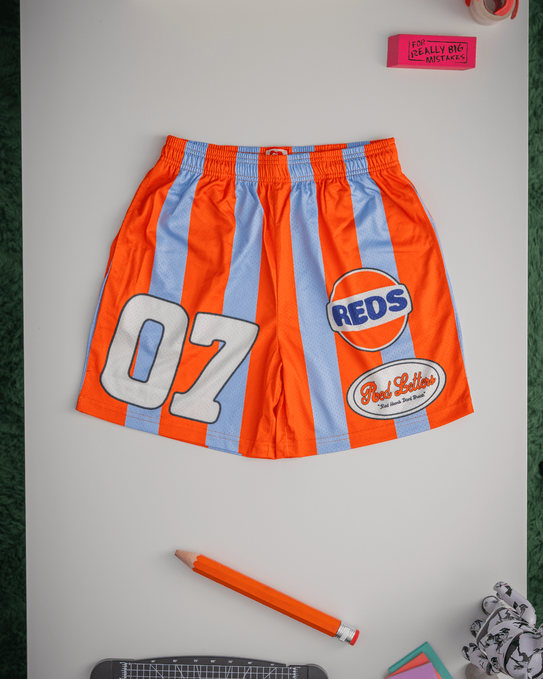 Red Gulf Mesh Shorts by Red Letters