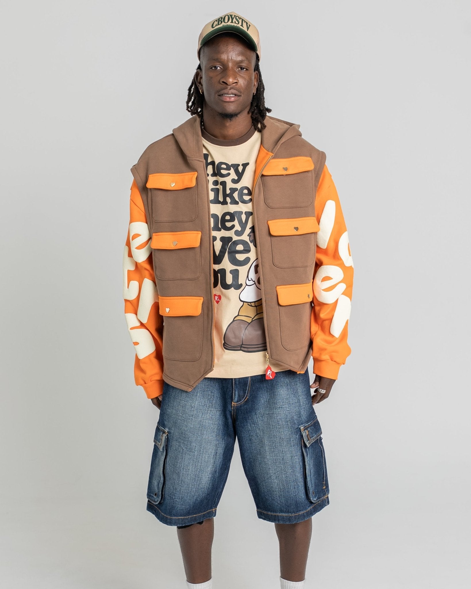 Red Letters Utility Vest Scattered Zip Up by Red Letters