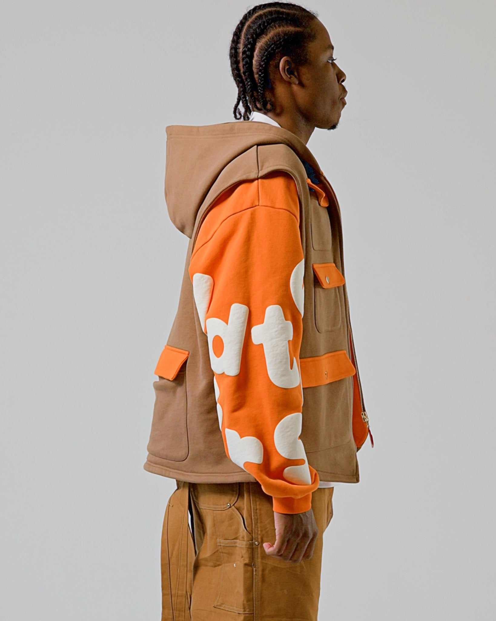 Red Letters Utility Vest Scattered Zip Up - Red Letters