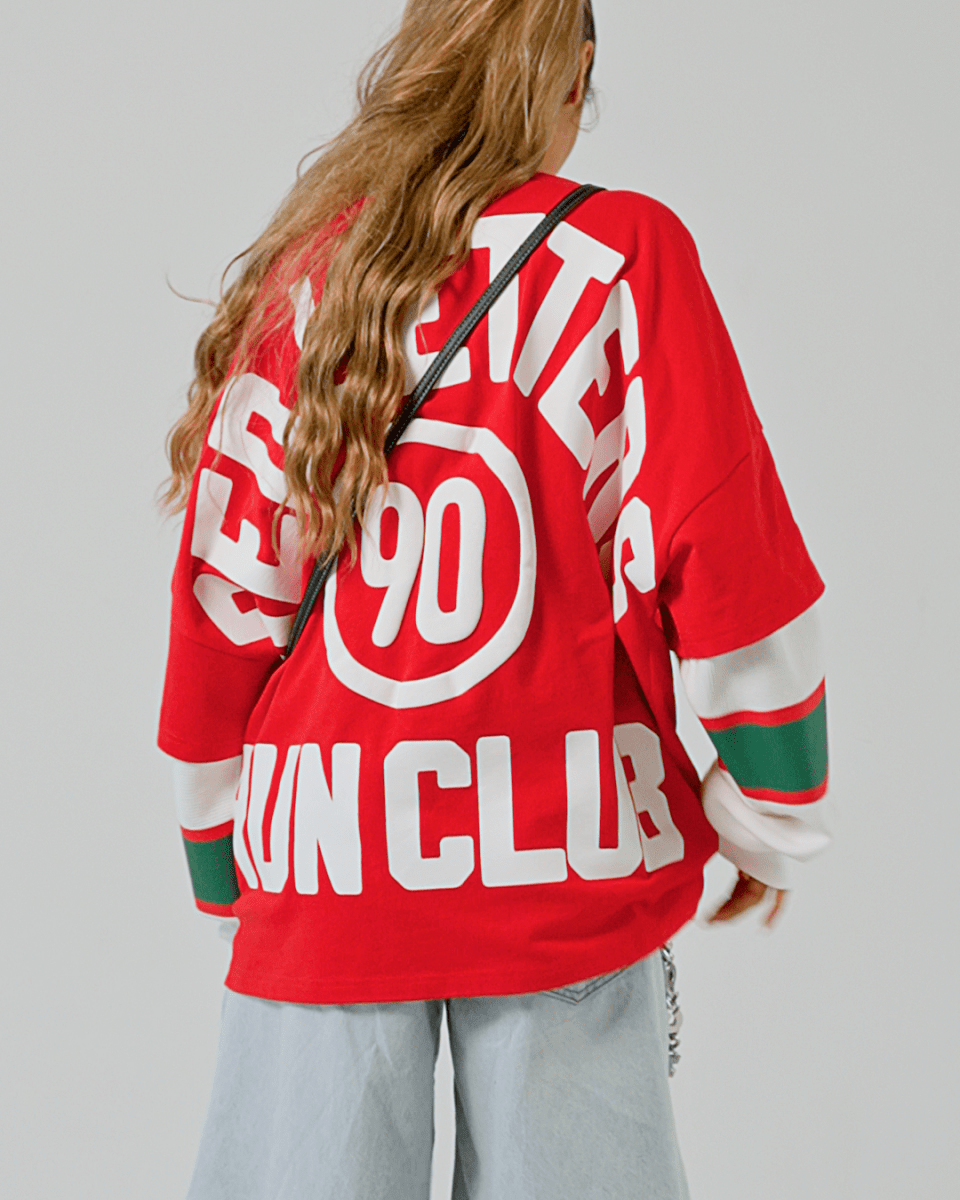 Red Run Club Thermal Layer Shirt - Red Letters