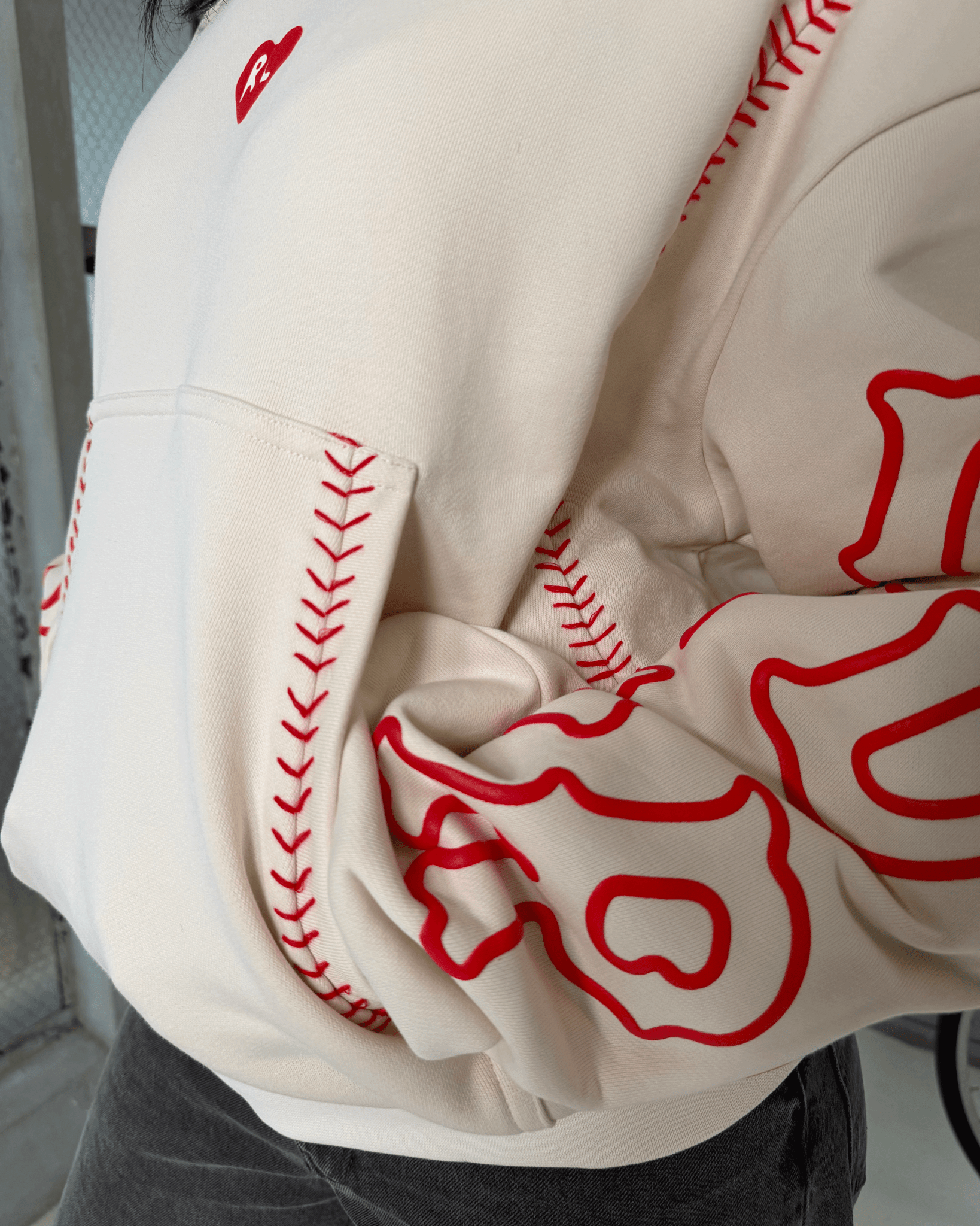 Red Stitches Scattered Hoodie by Red Letters