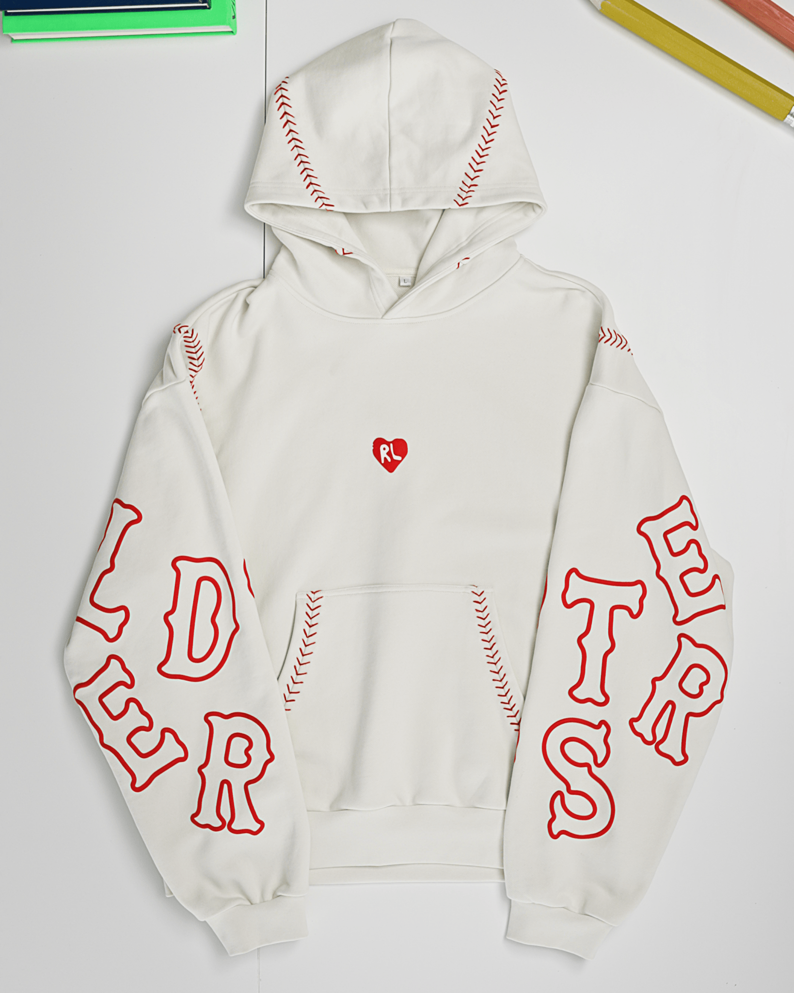 Red Stitches Scattered Hoodie by Red Letters