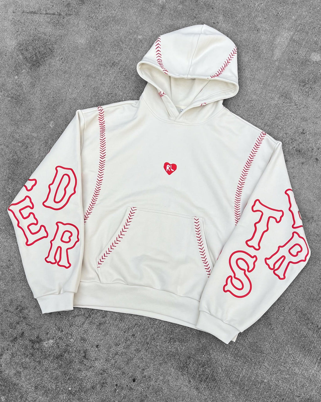 Red Stitches Scattered Hoodie by Red Letters