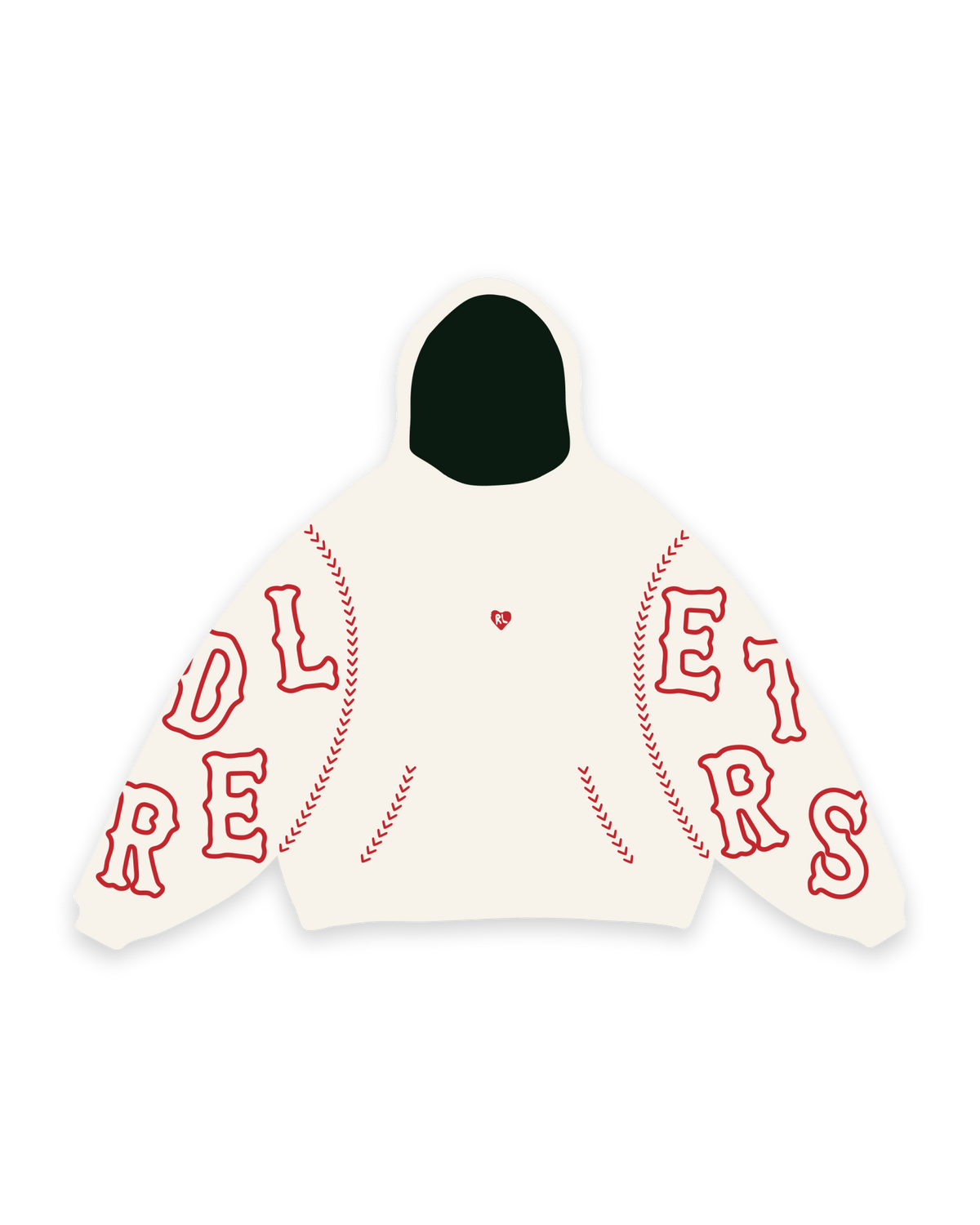 Red Stitches Scattered Hoodie by Red Letters