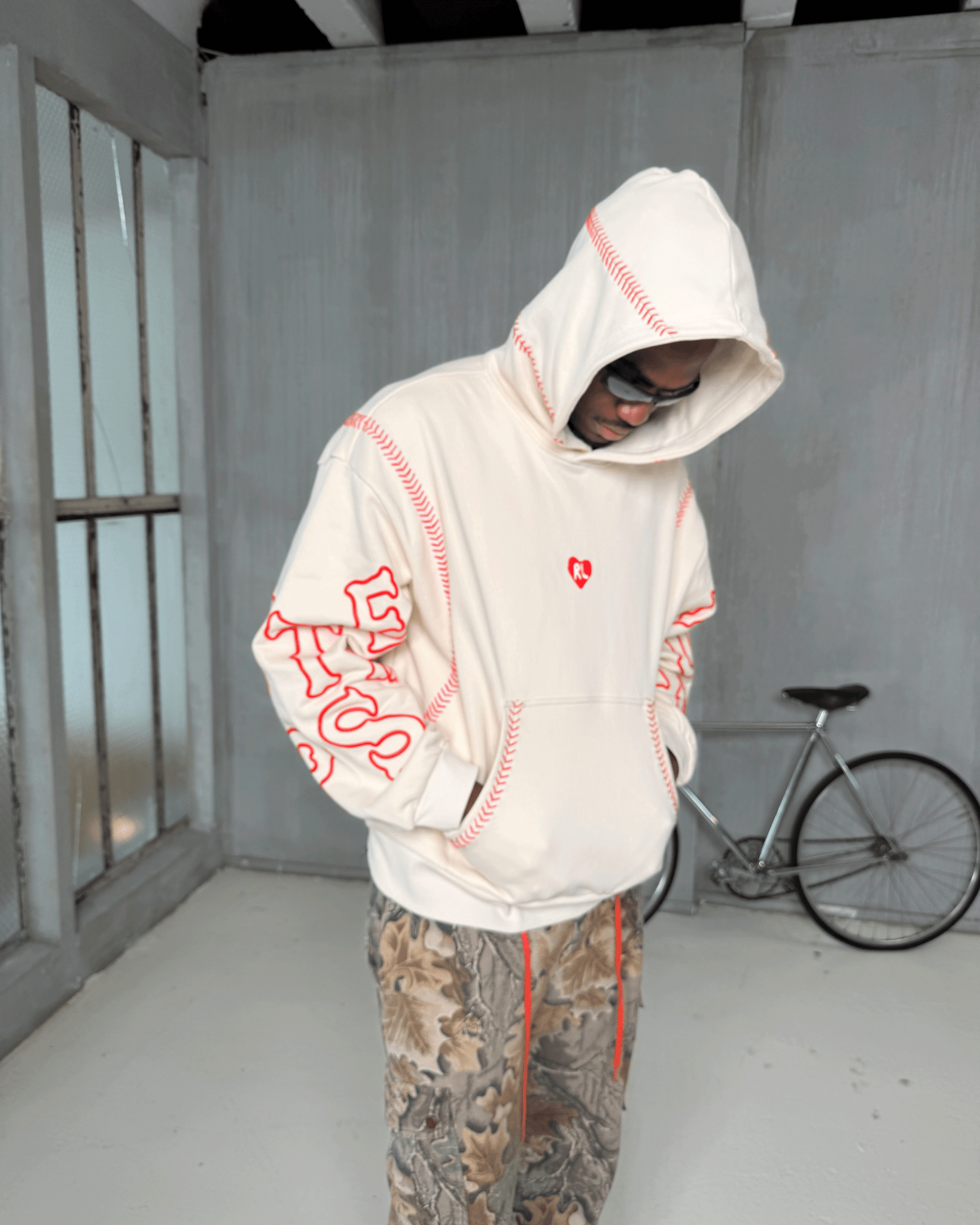 Red Stitches Scattered Hoodie by Red Letters