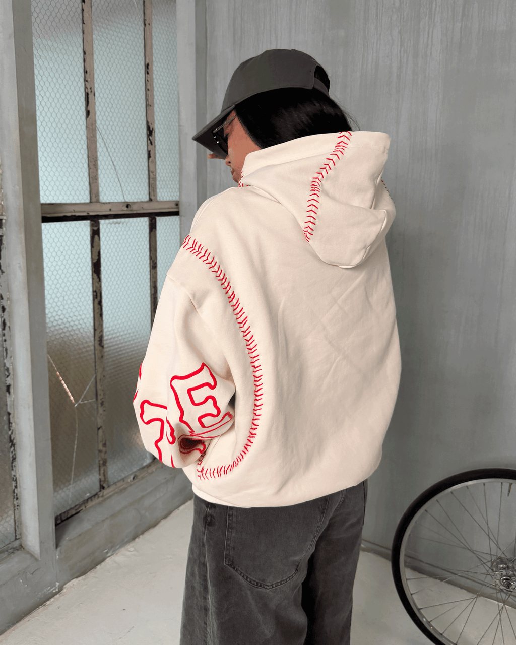 Red Stitches Scattered Hoodie by Red Letters